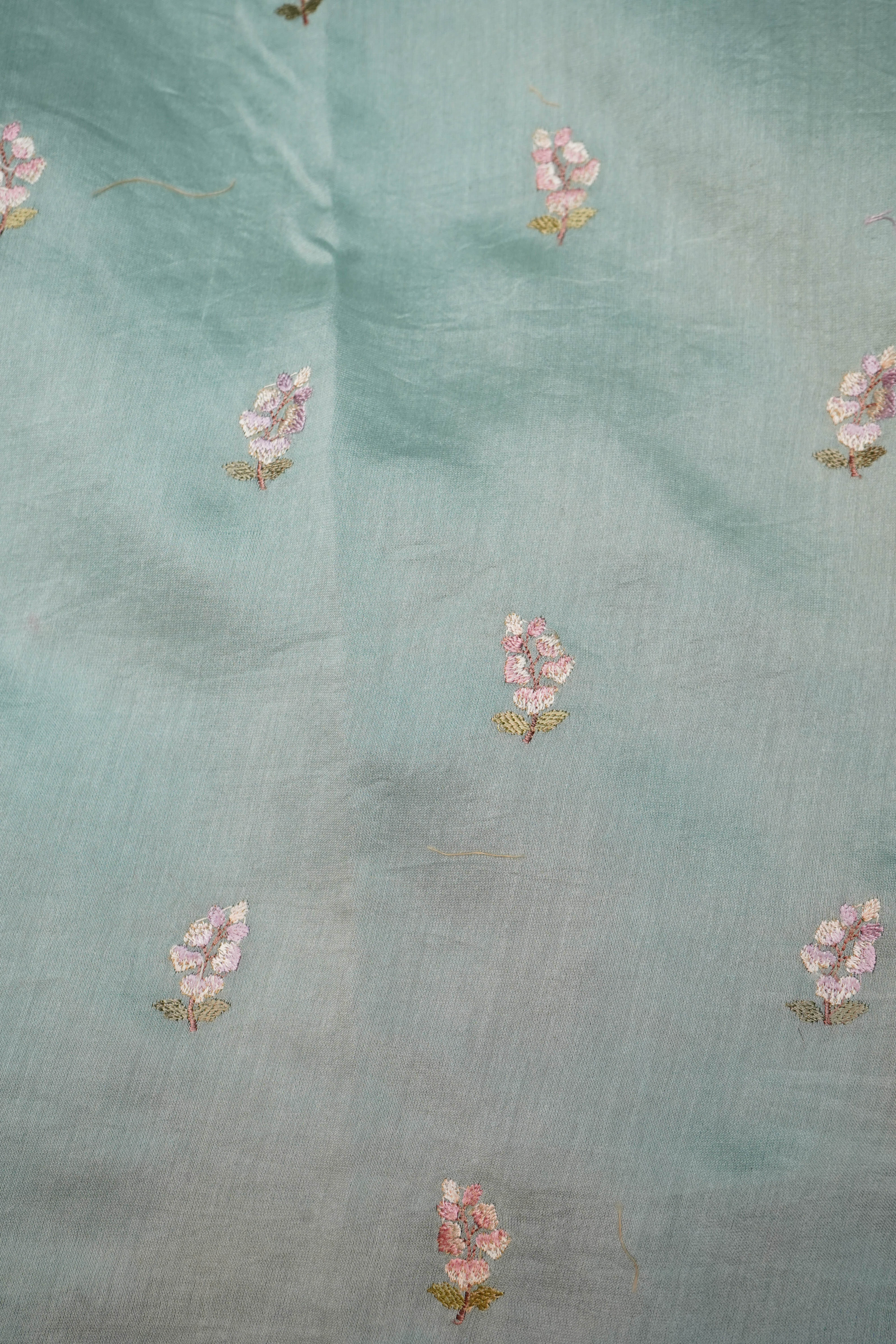 Designer Sea Green Organza Saree