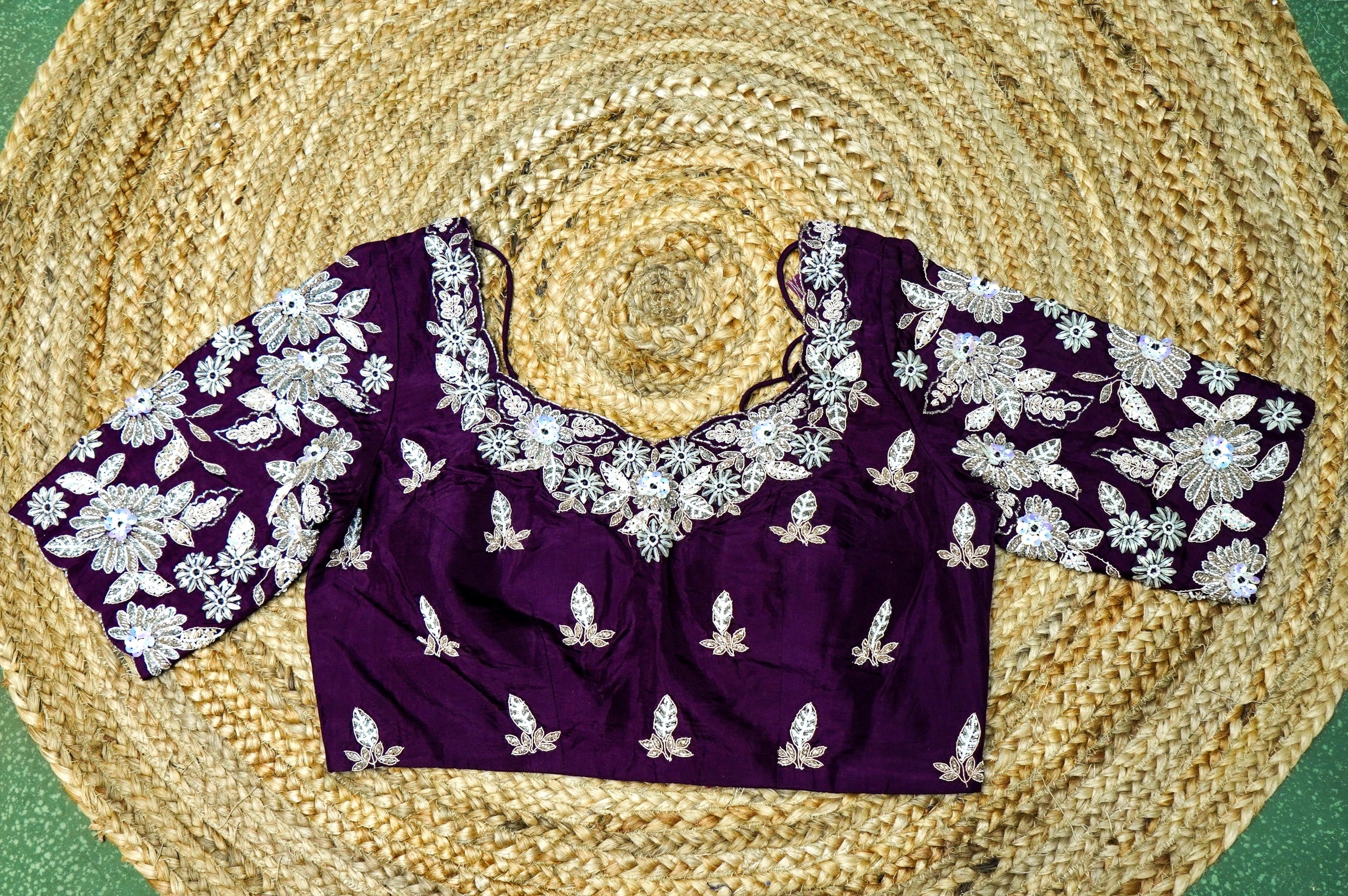 Designer Lavender Tissue Silk Saree