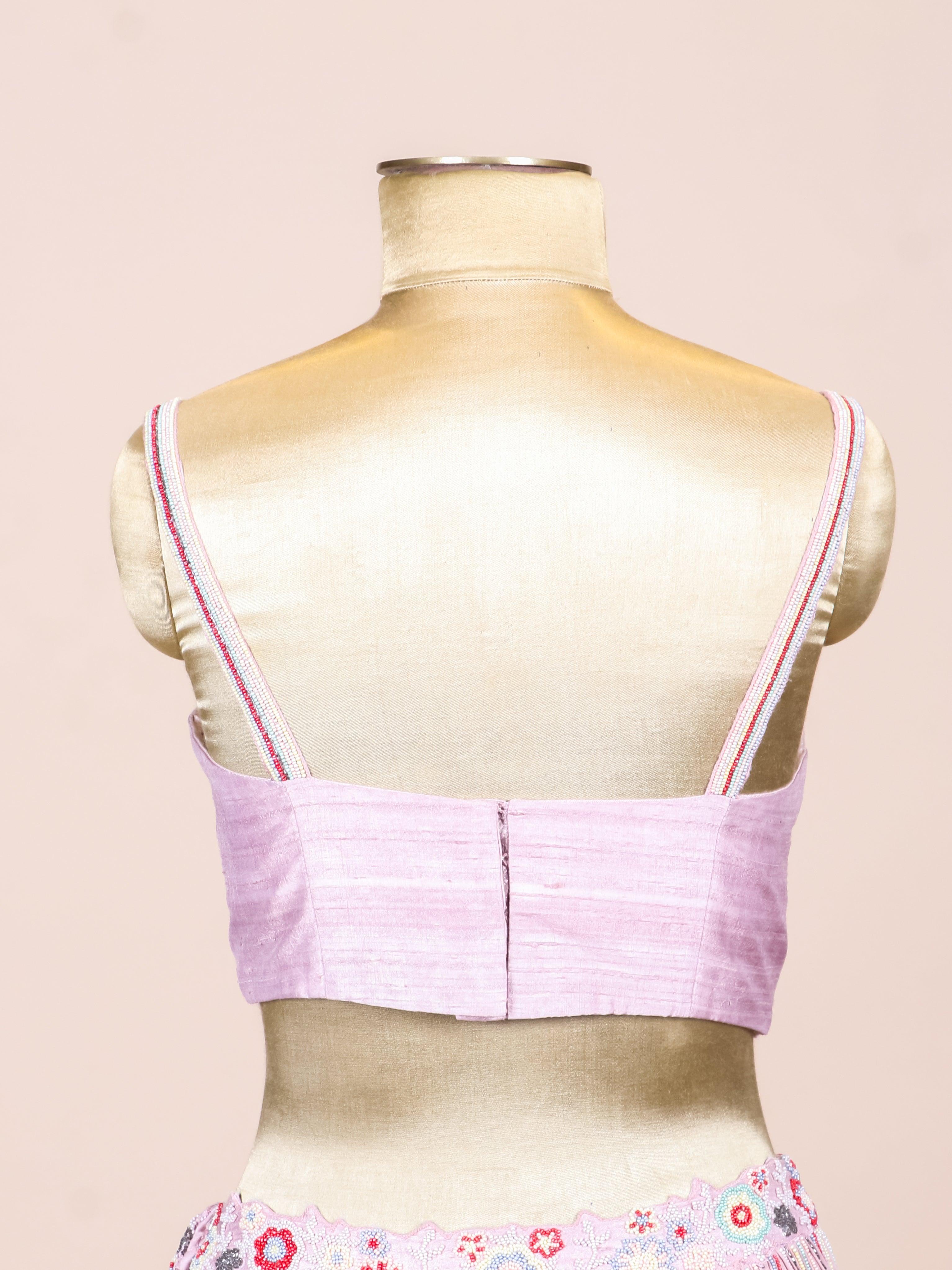 Designer Pastel Peach Georgette Party Wear Lehenga - Sumangal Ekam