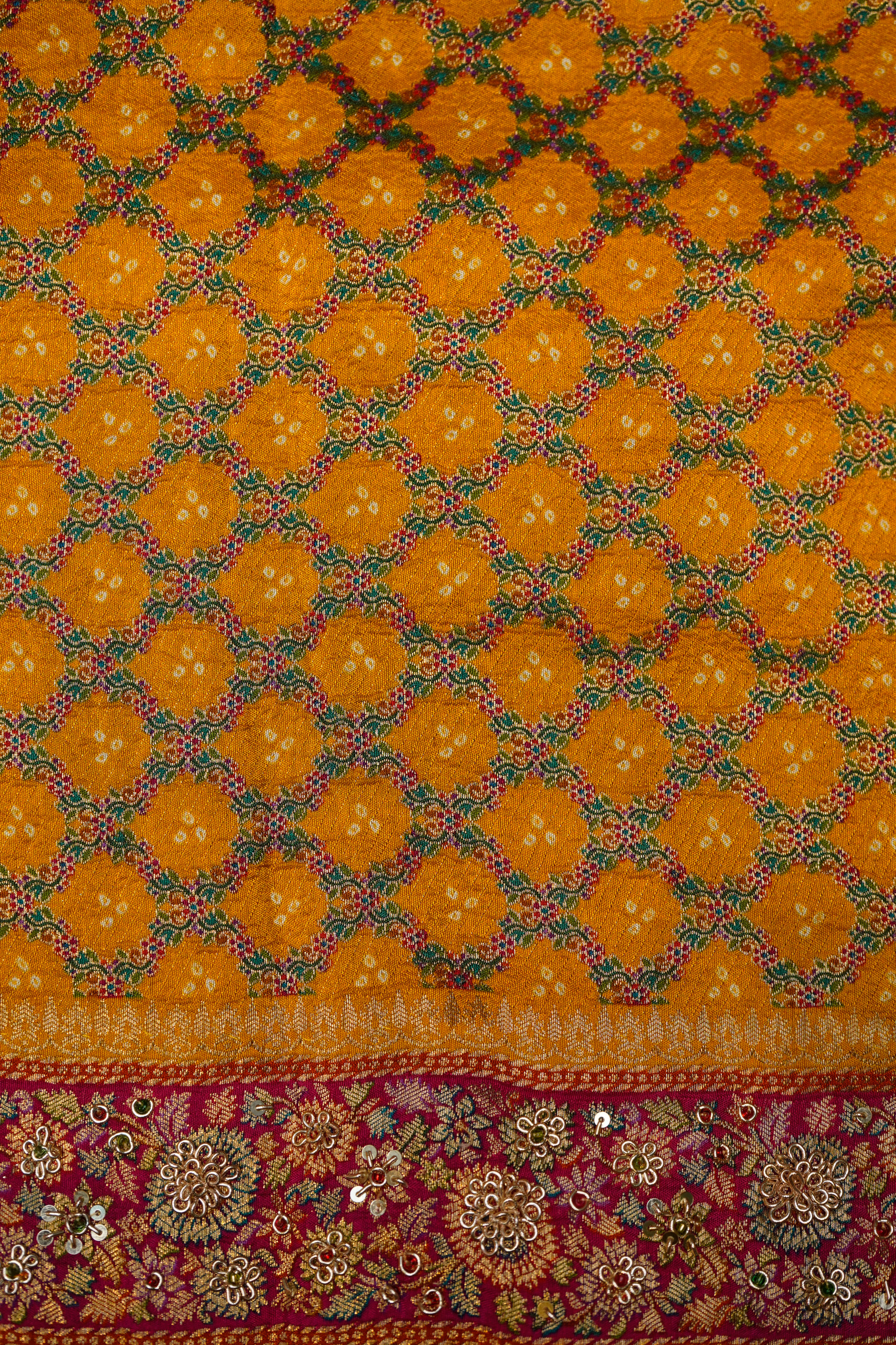 Designer Yellow Moonga Silk Saree