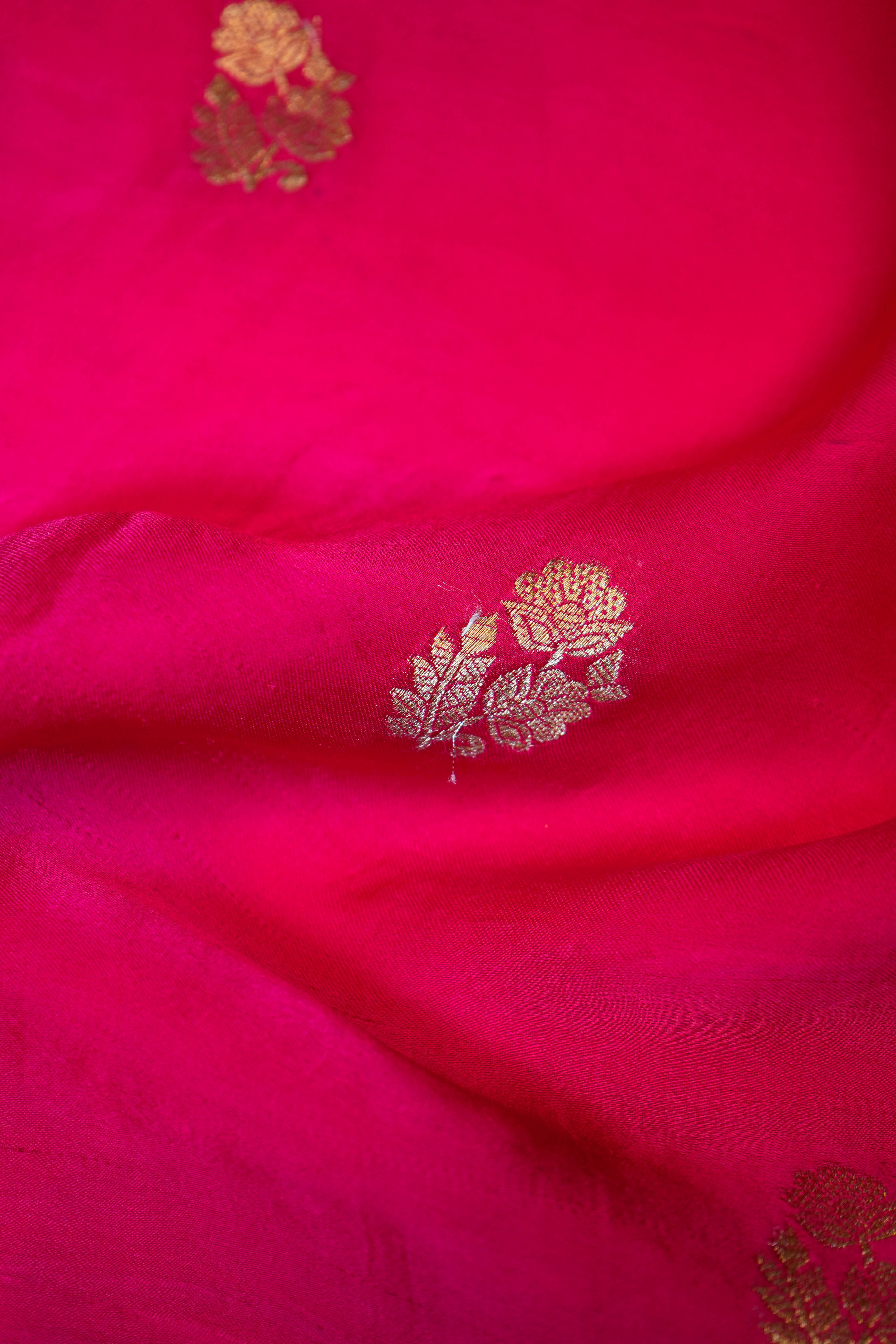 Designer PInk Moonga Silk Saree