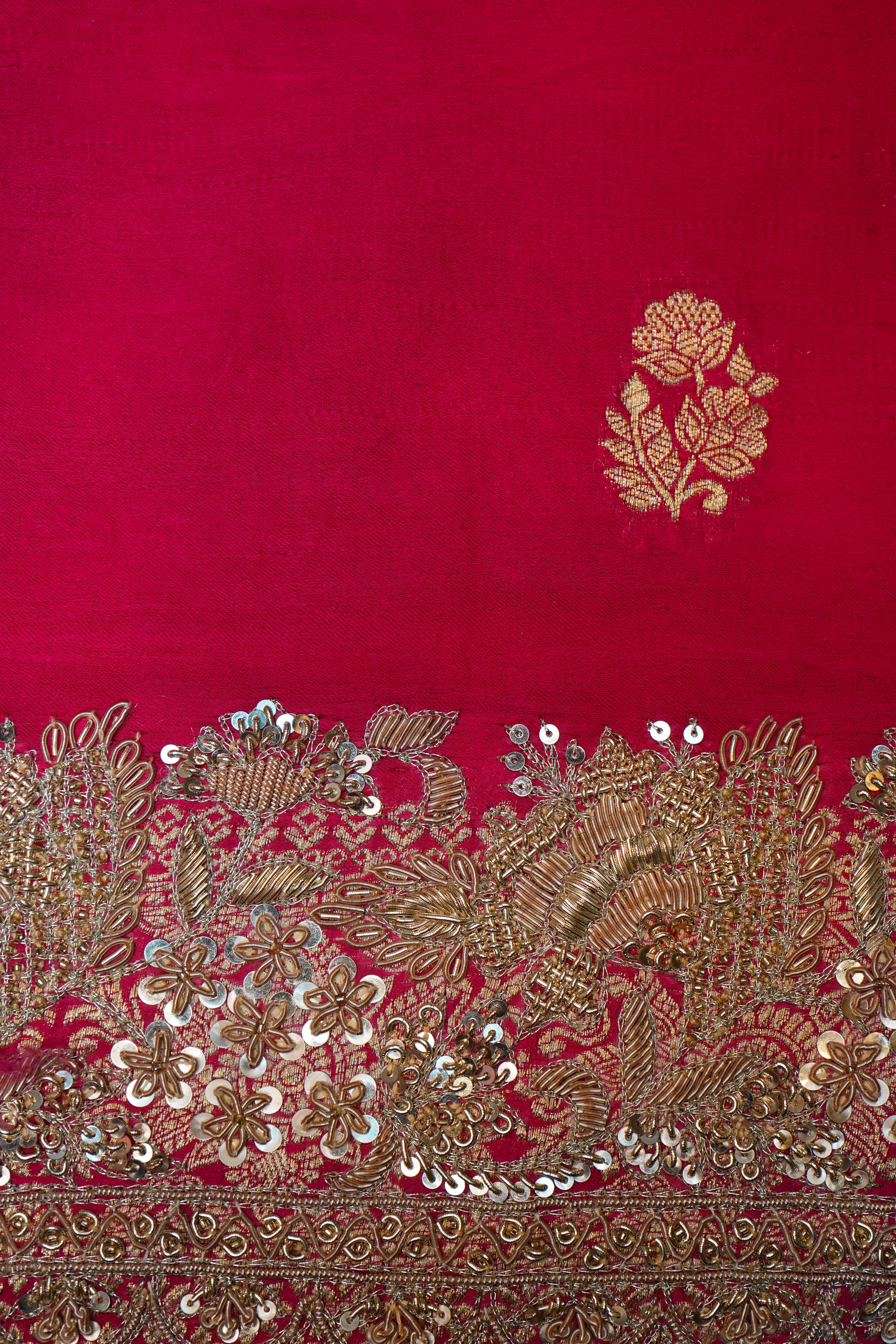 Designer PInk Moonga Silk Saree