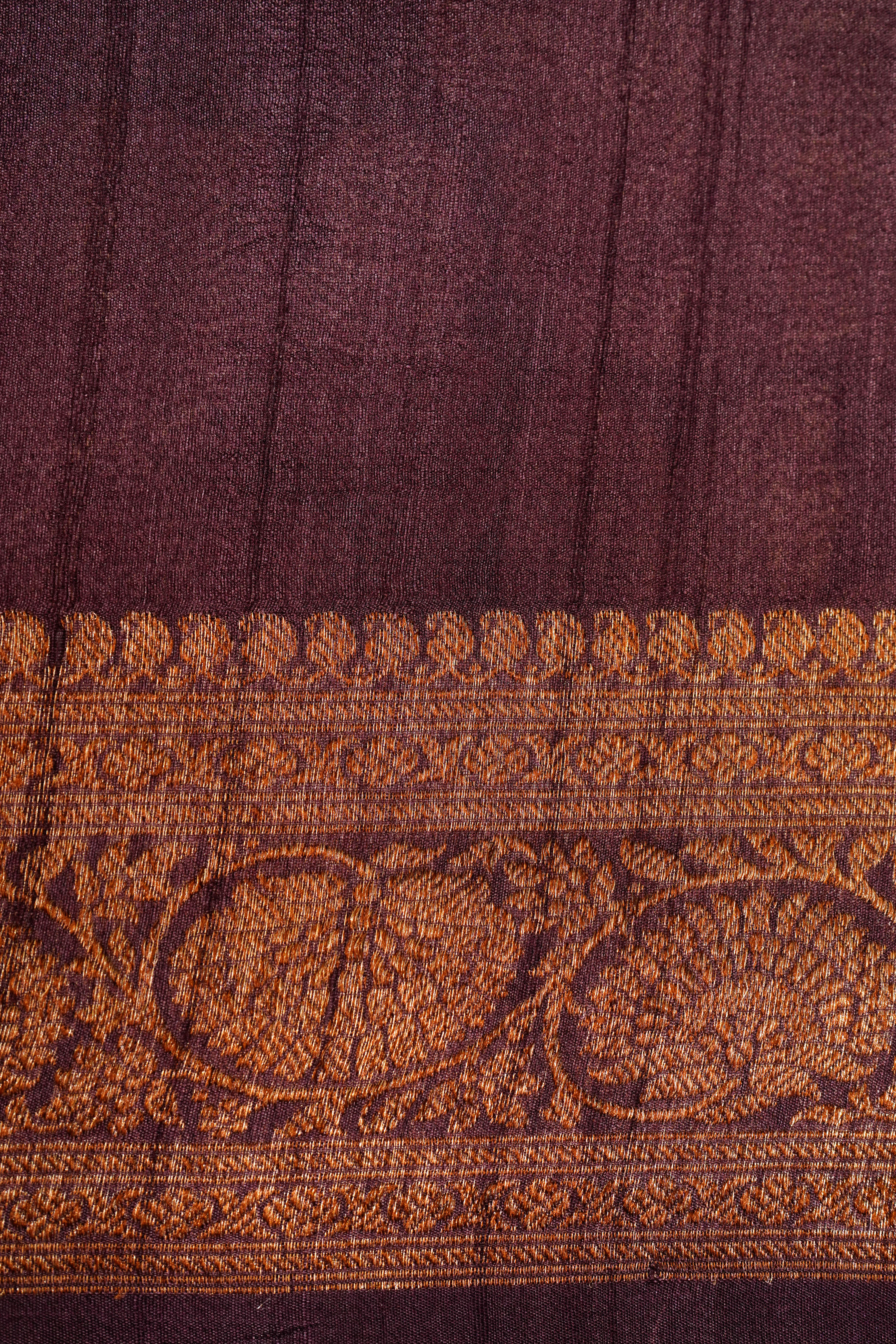 Designer Purple Tussar Silk Saree