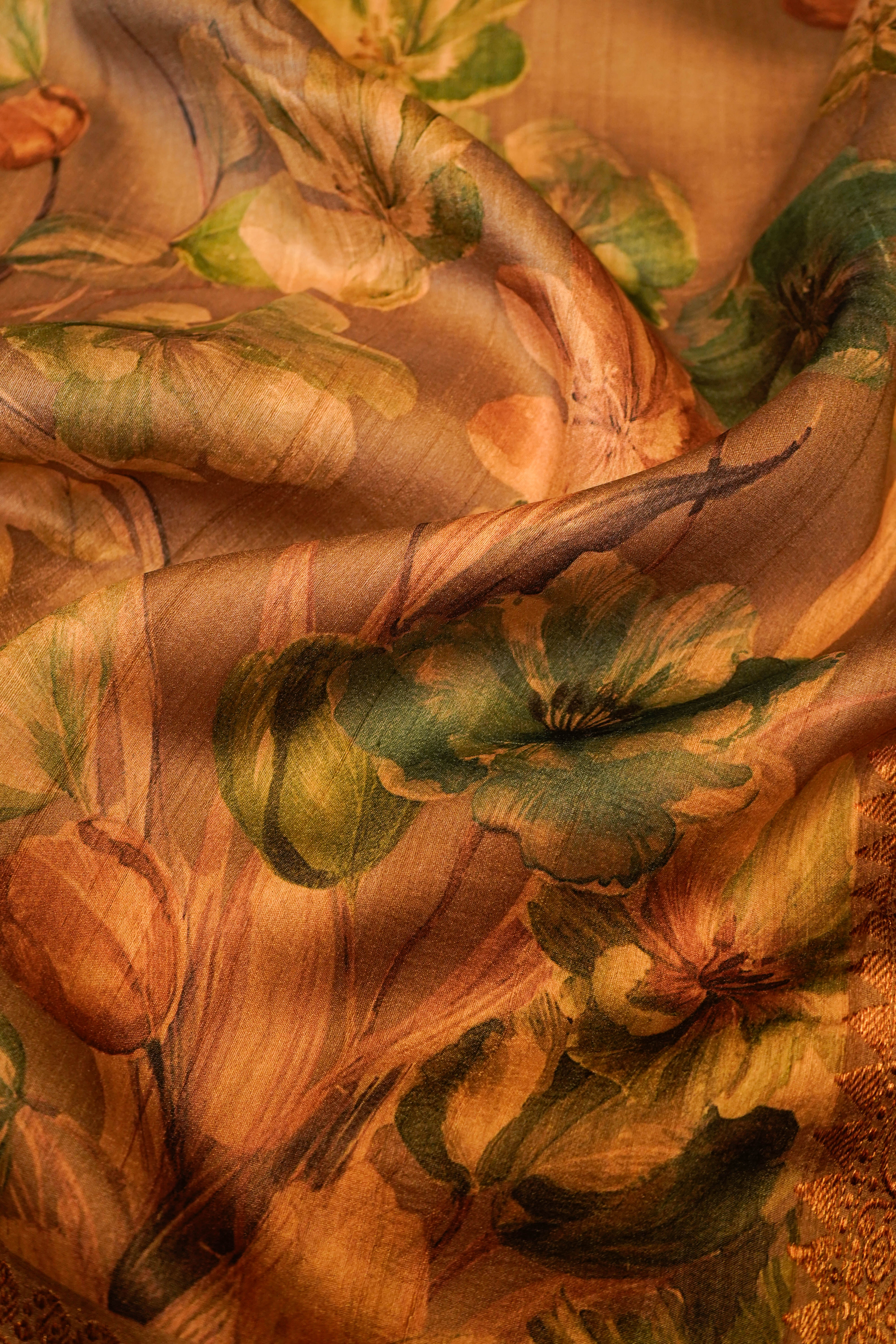 Designer Coffee Brown Tussar Silk Saree