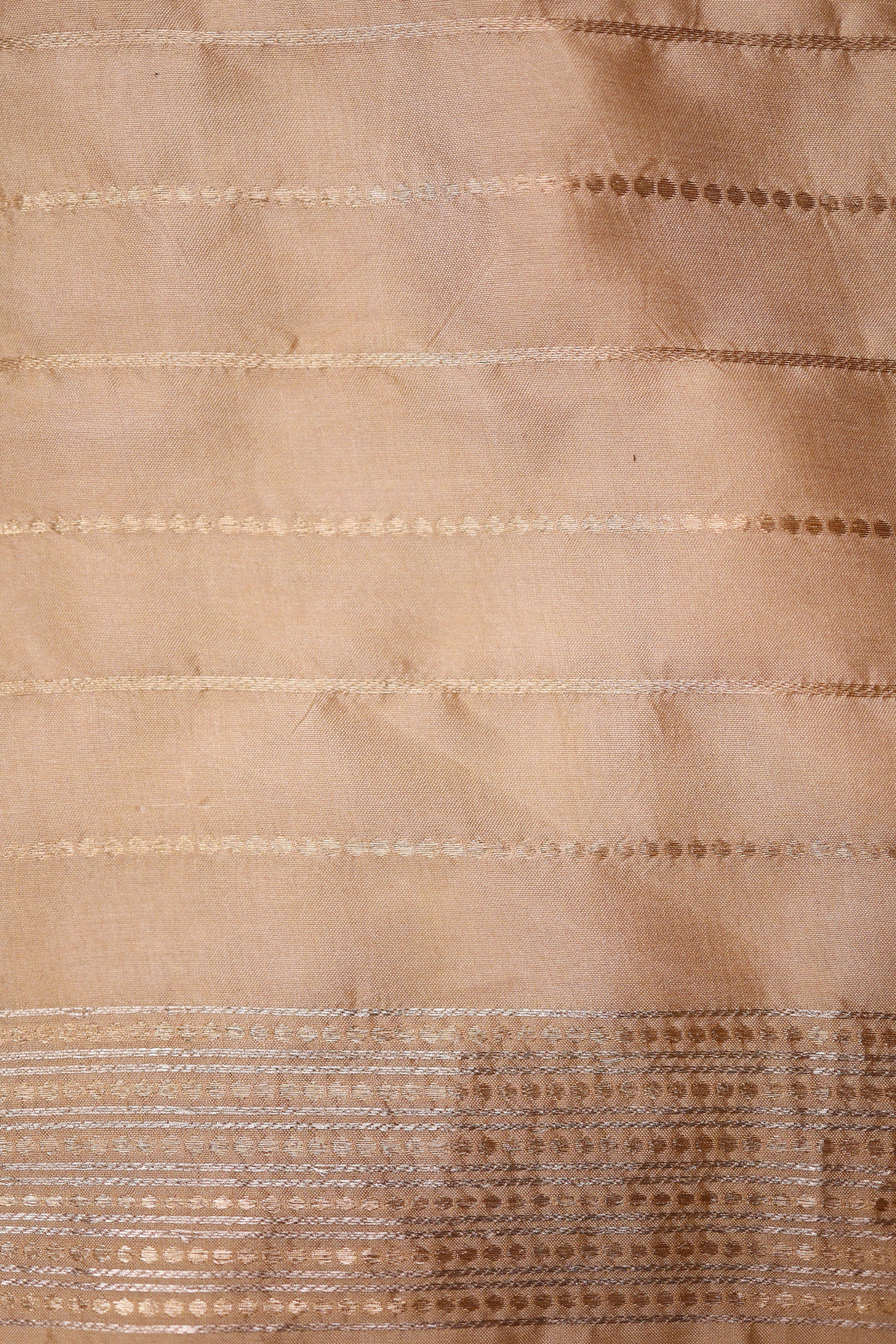 Designer Cream Motif Banarasi Pure Silk Saree