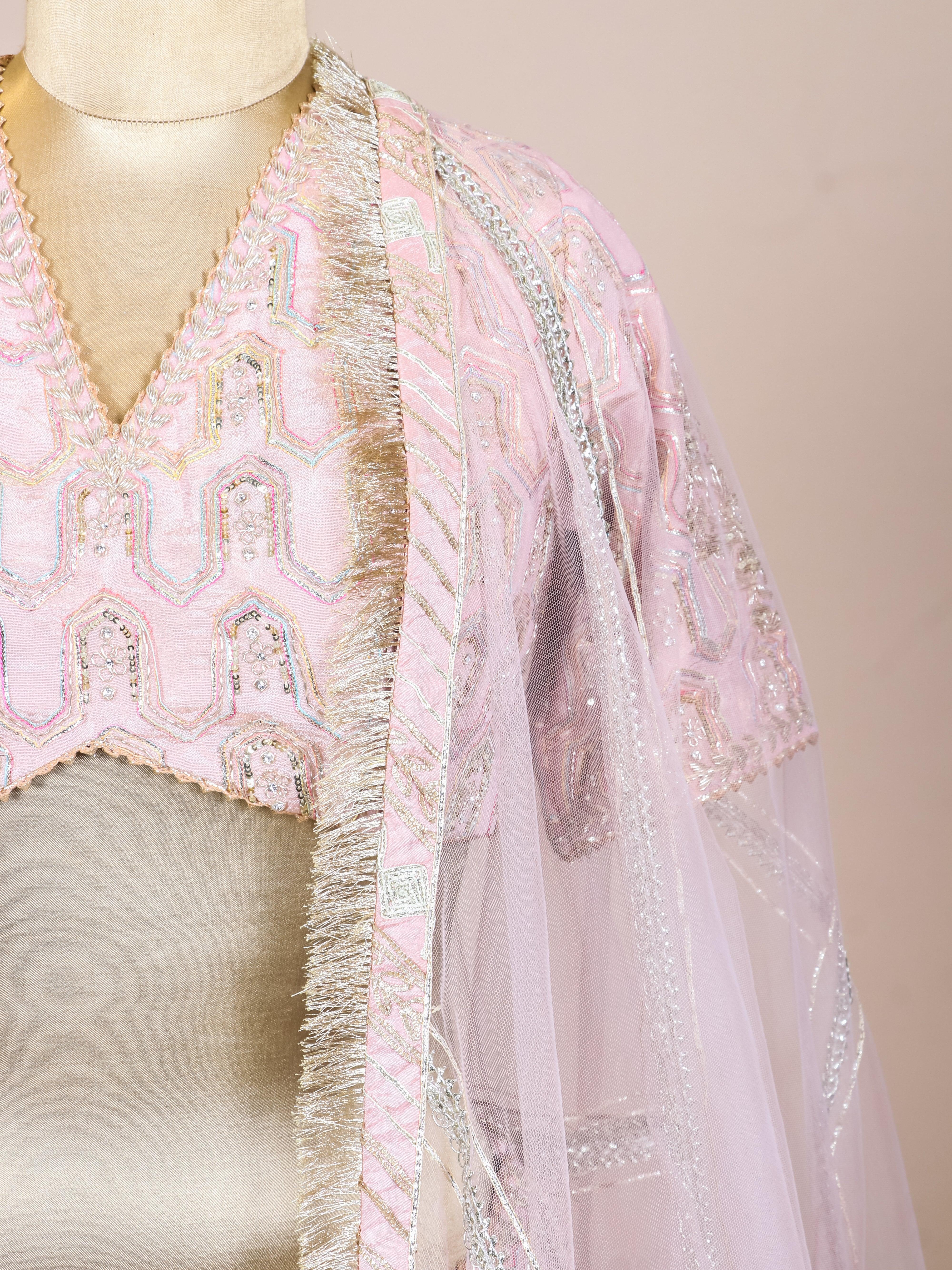 Designer Peach Fancy Banarasi Party Wear Lehenga - Sumangal Ekam