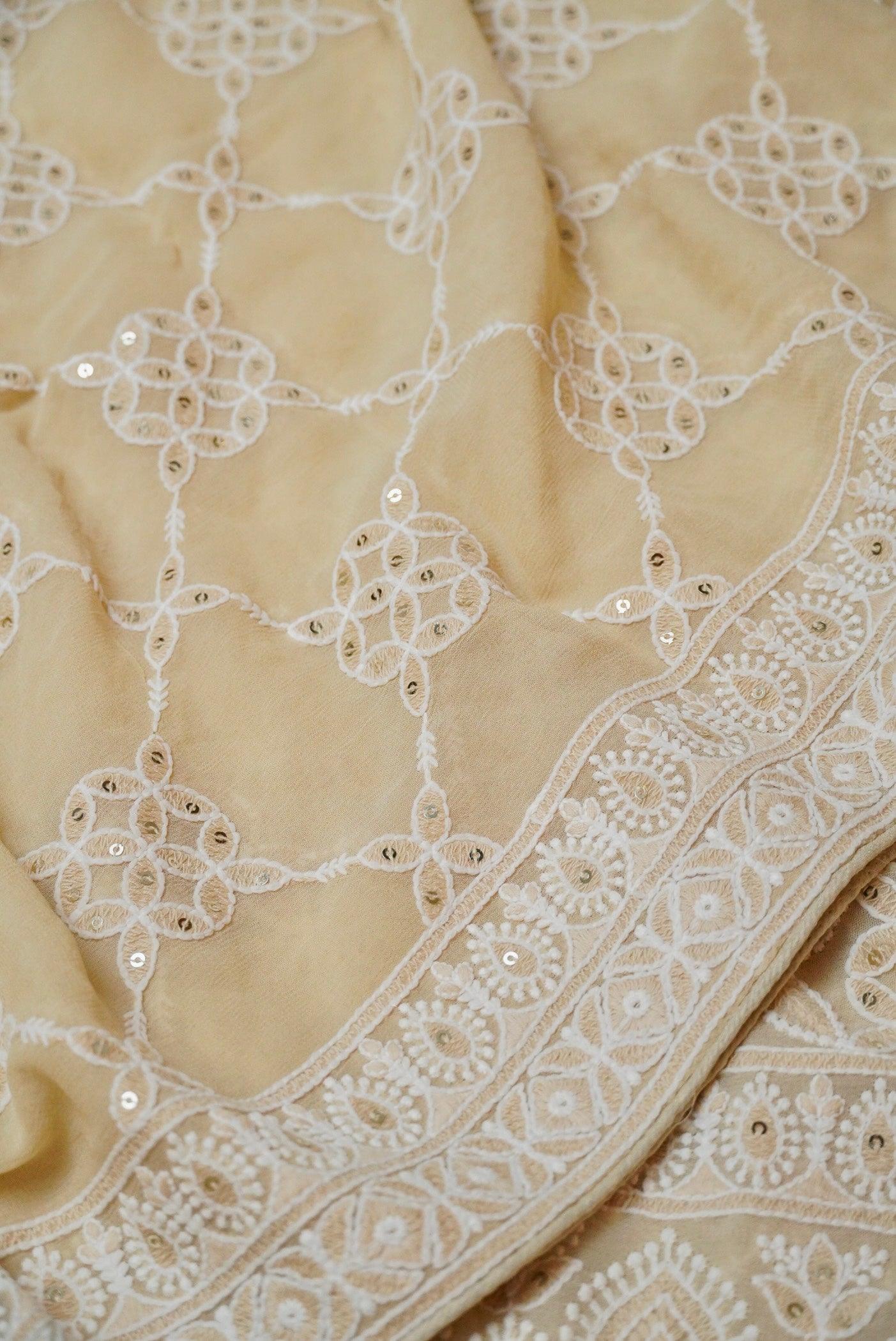 Designer Lemon Yellow Georgette Suit - Sumangal Ekam
