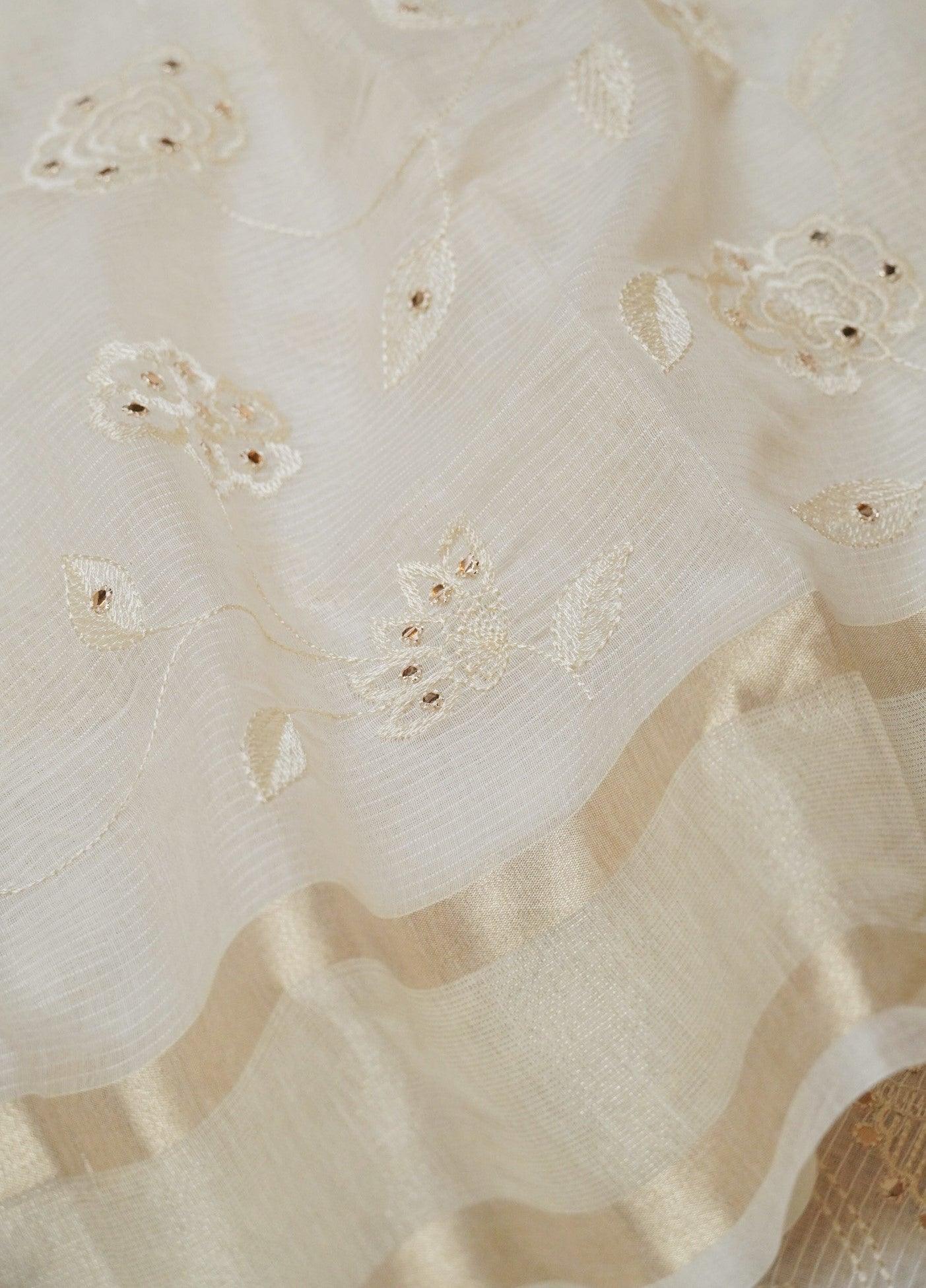 Designer Off White Kota Cotton Suit - Sumangal Ekam