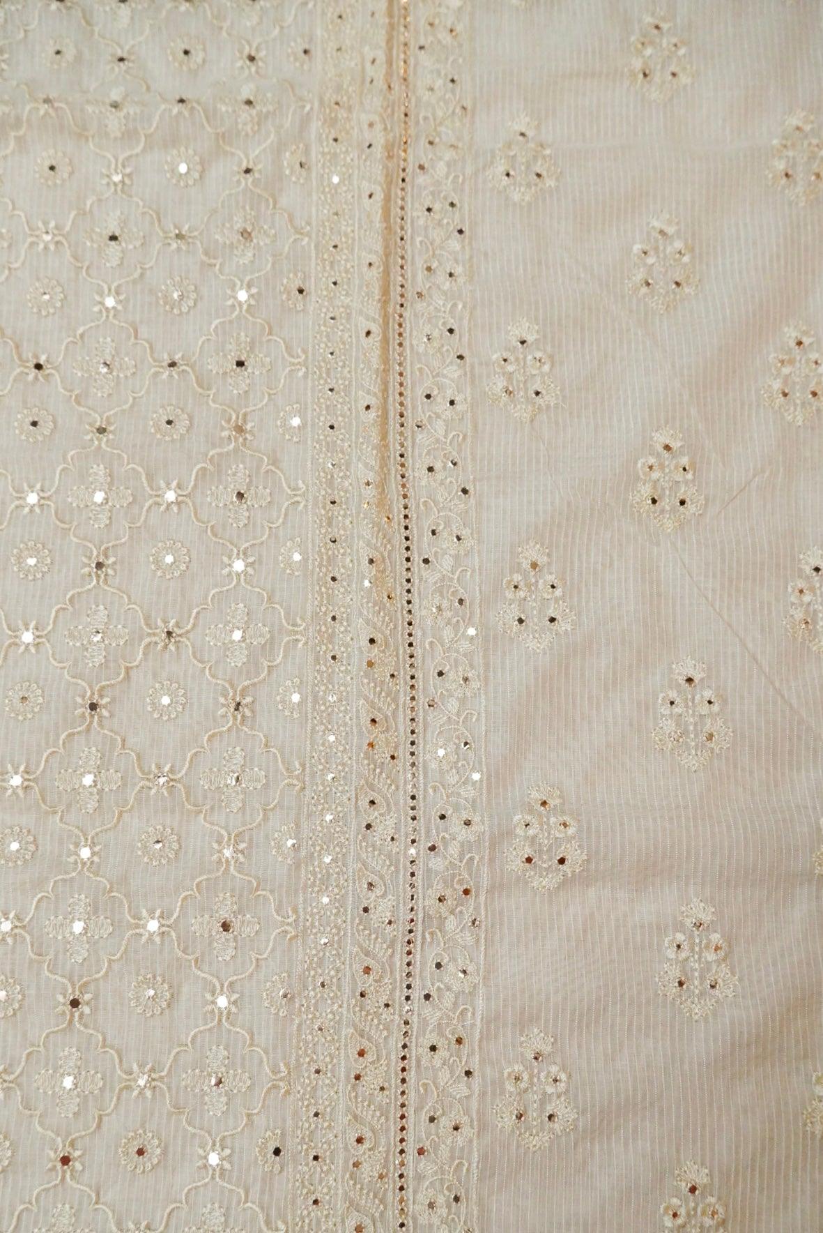 Designer Off White Kota Cotton Suit - Sumangal Ekam