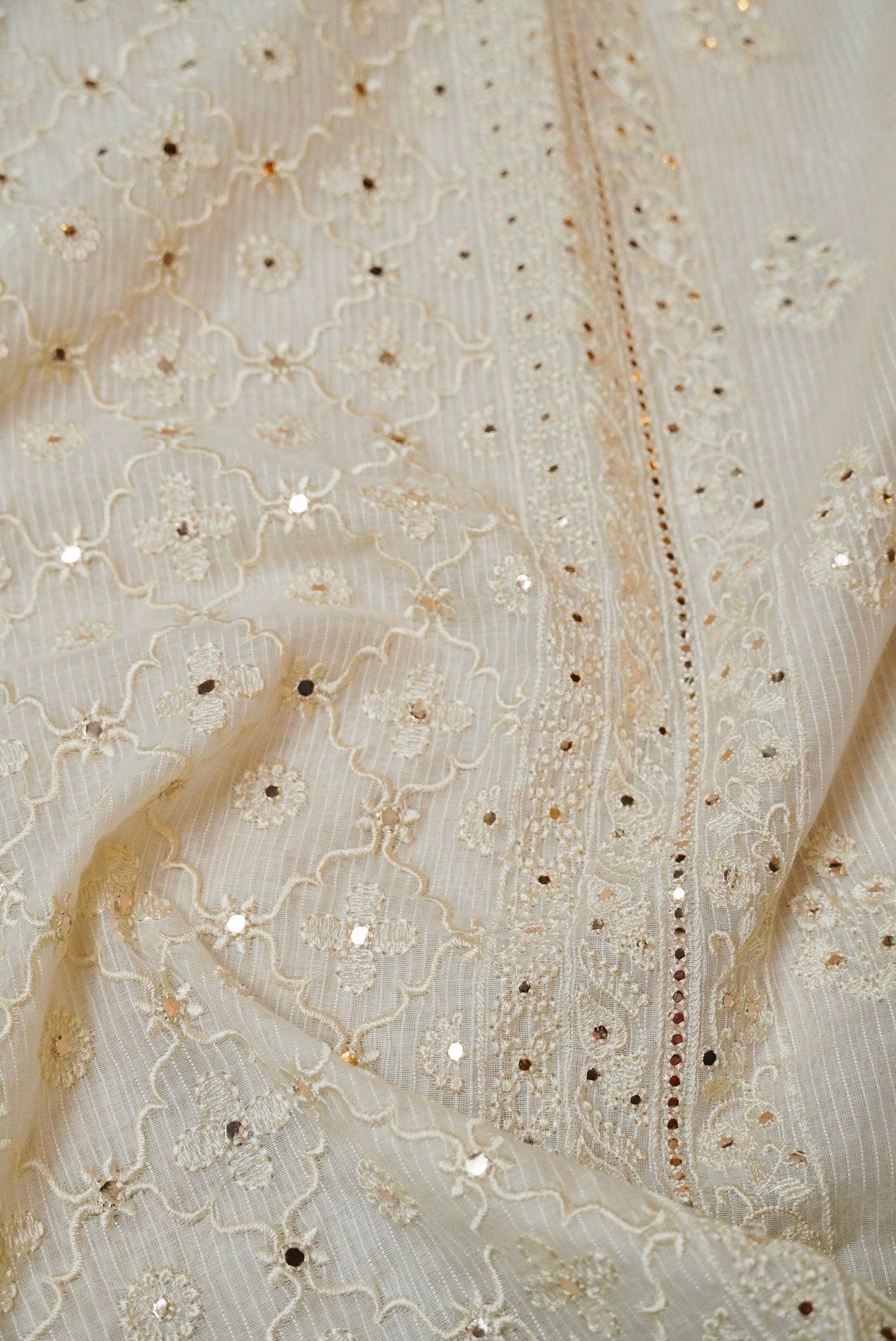 Designer Off White Kota Cotton Suit - Sumangal Ekam