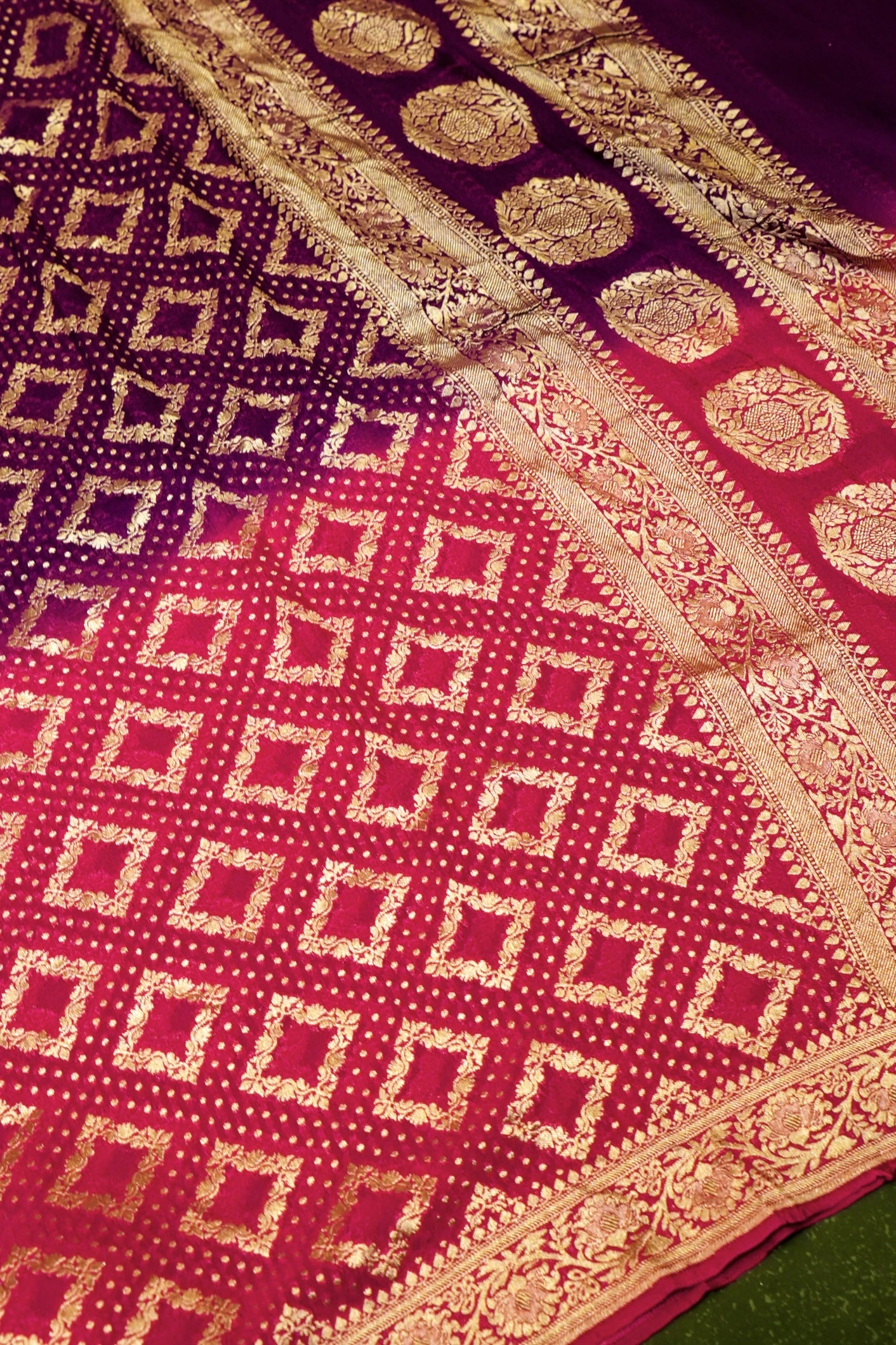 Handwoven Dark Purple Banarasi Khaddi Georgette Suit