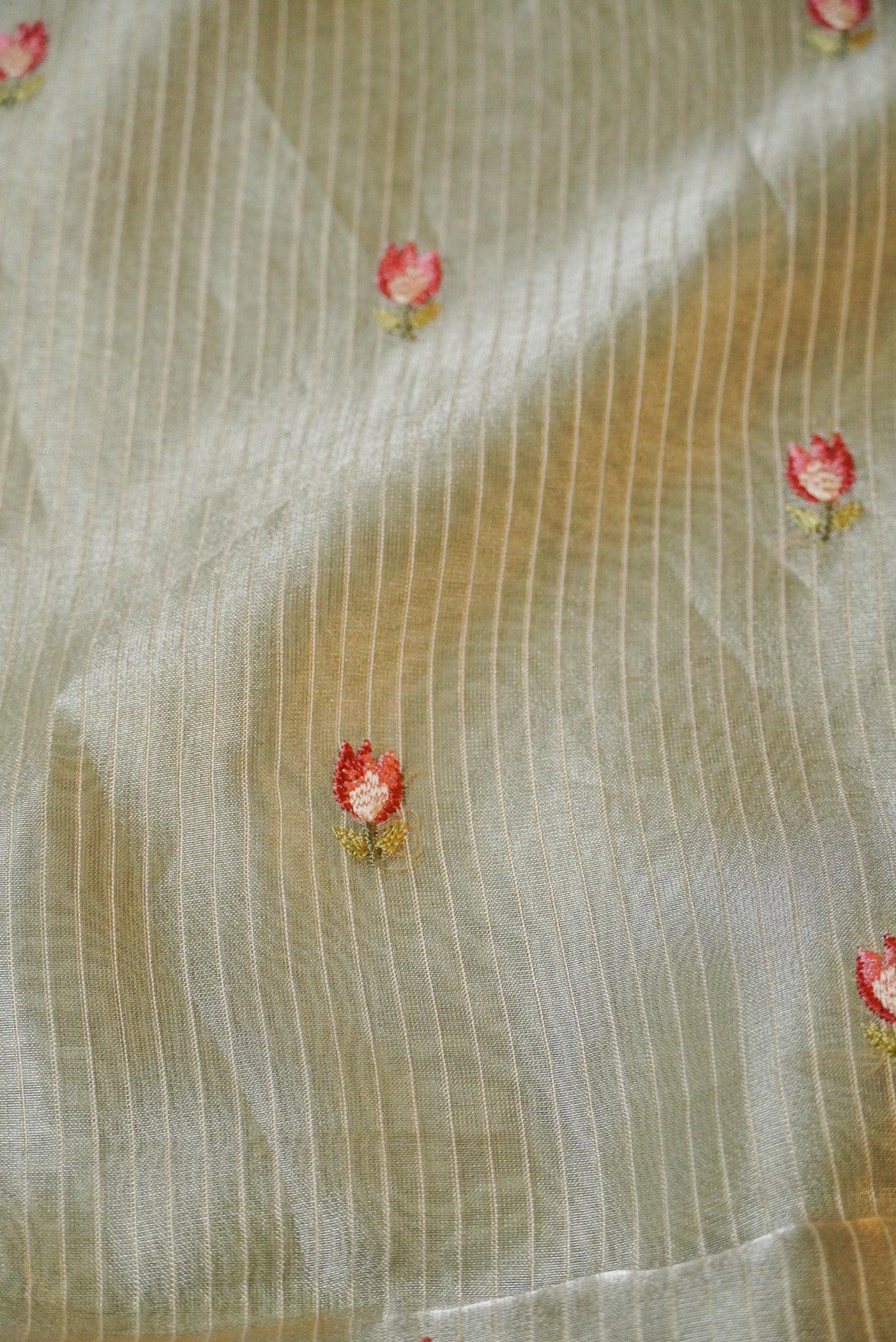 Designer Pastel Green Tissue Silk Suit - Sumangal Ekam