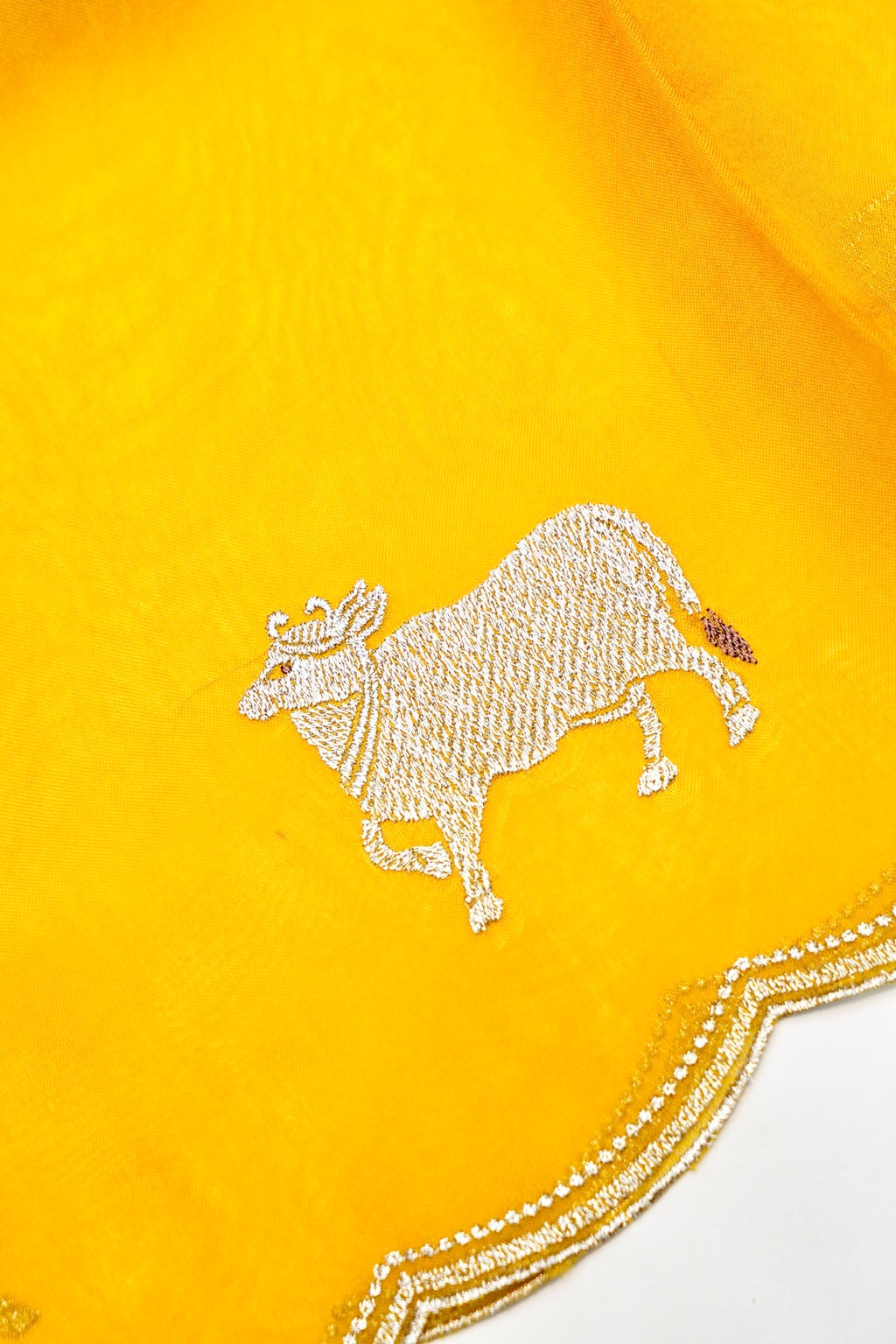 Designer Yellow Organza Silk Suit