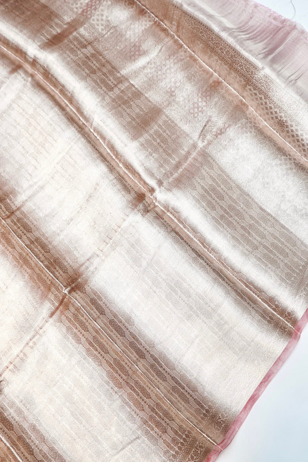 Designer Onion Pink Tissue Organza Silk Suit