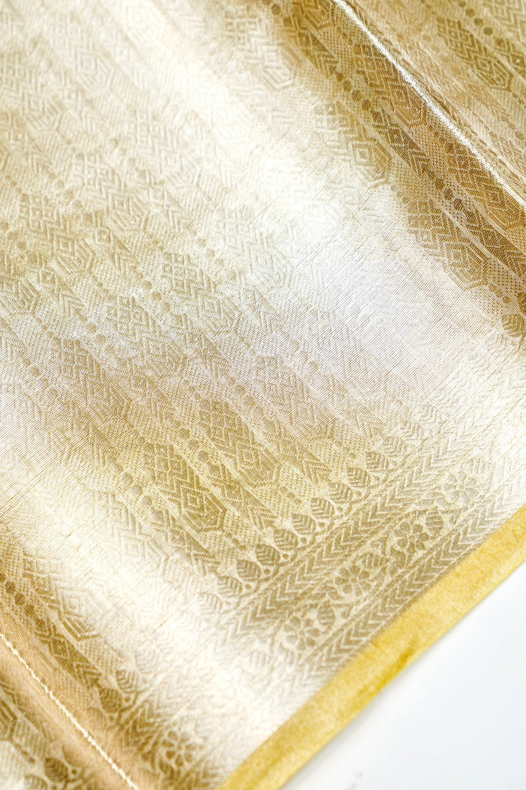 Designer Golden Yellow Tissue Organza Silk Suit