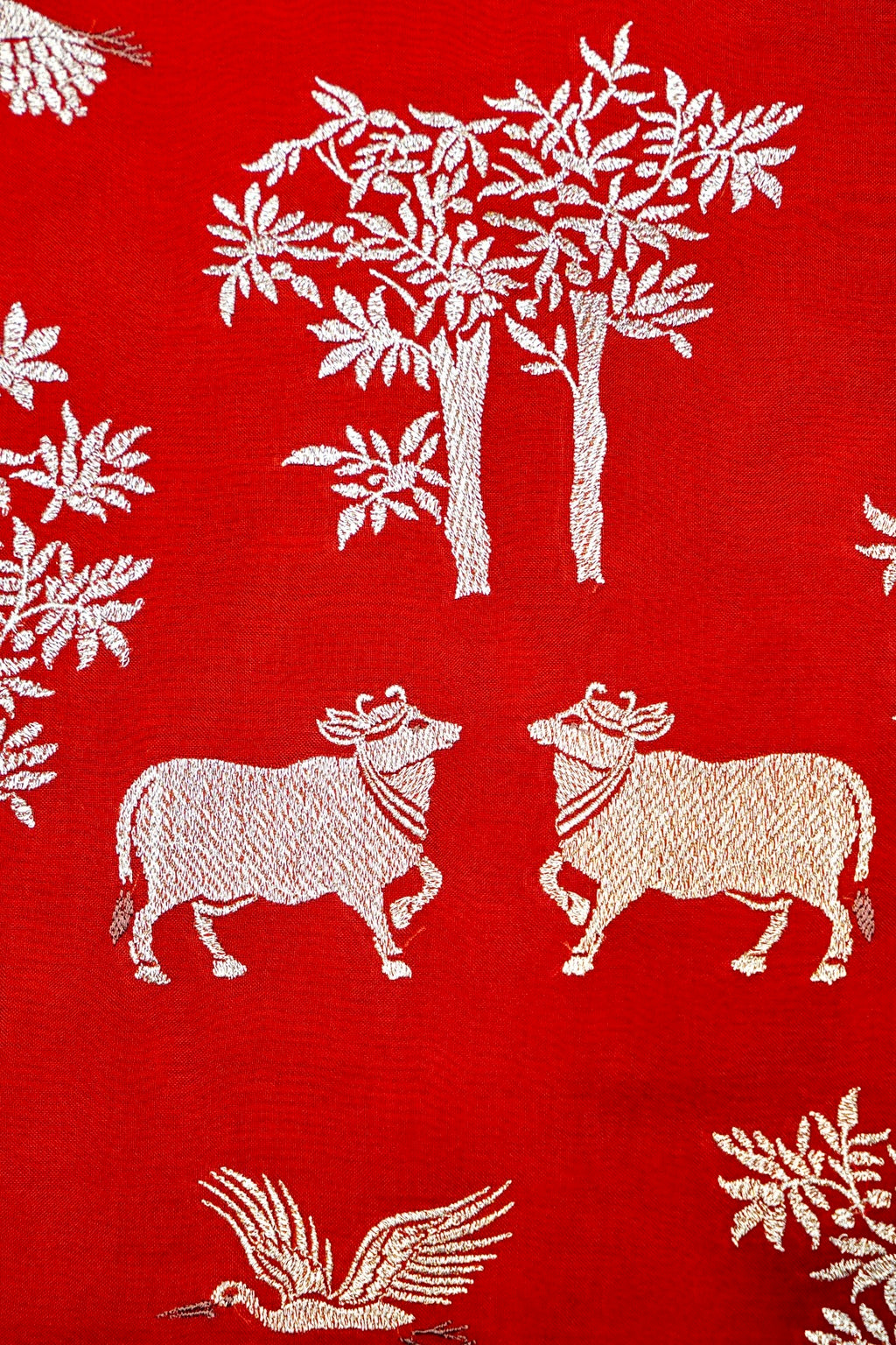 Designer Red Organza Silk Suit