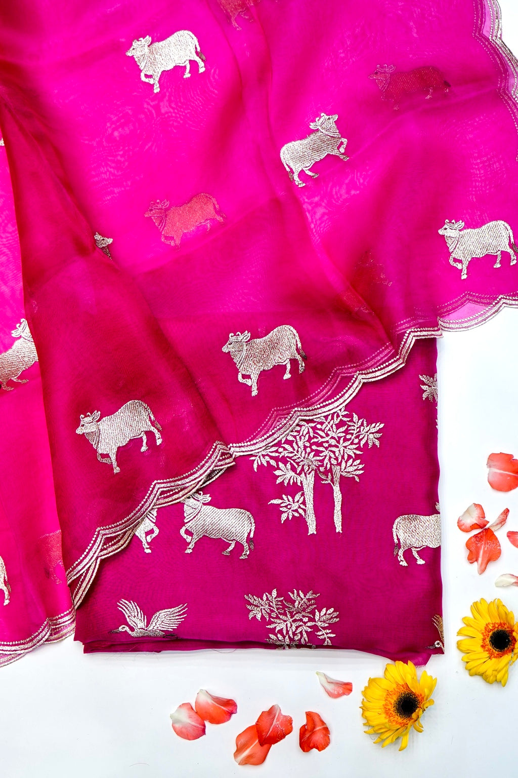 DesignerRani Pink Organza Silk Suit