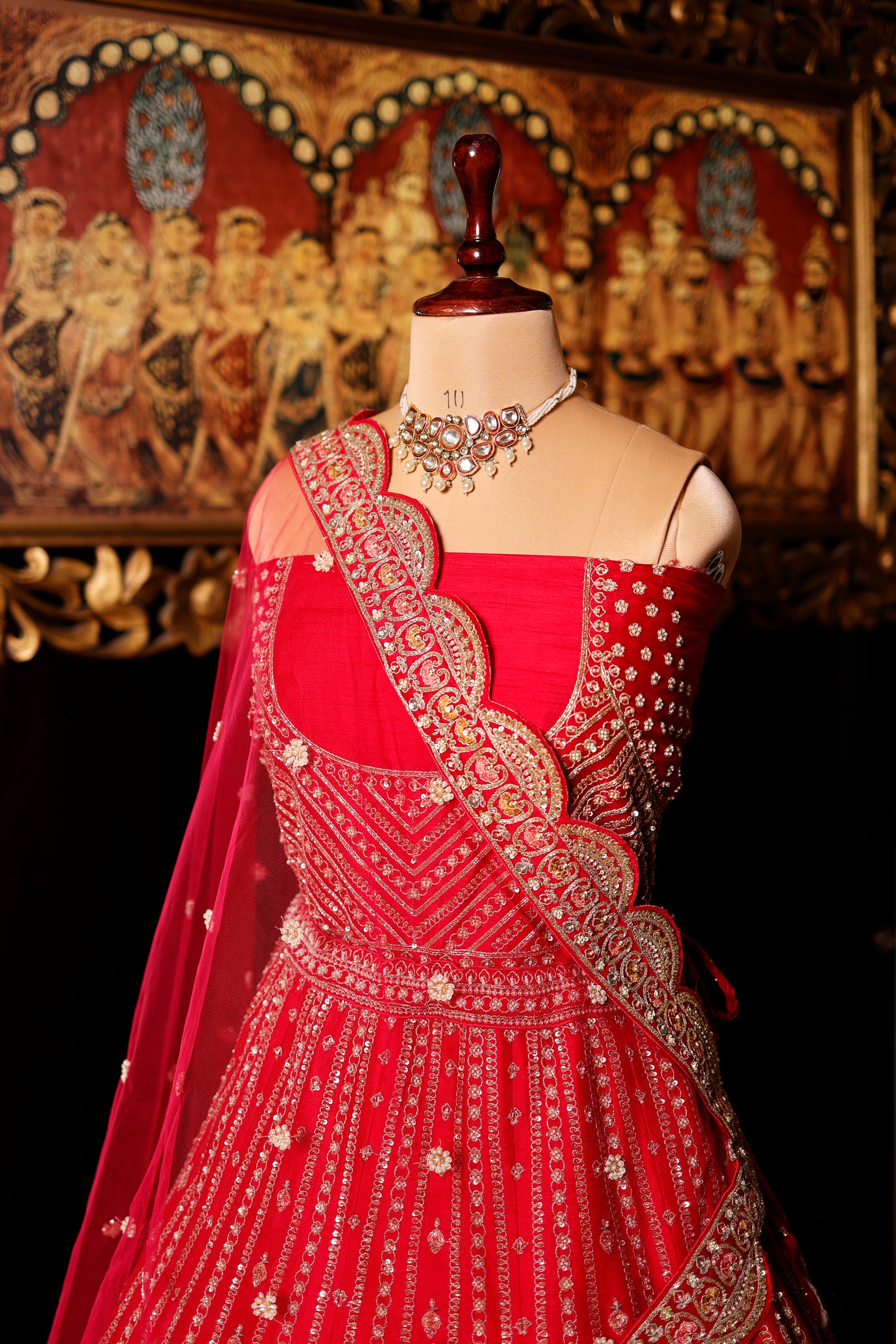 Designer Rani Pink Raw Silk Bridal Lehenga