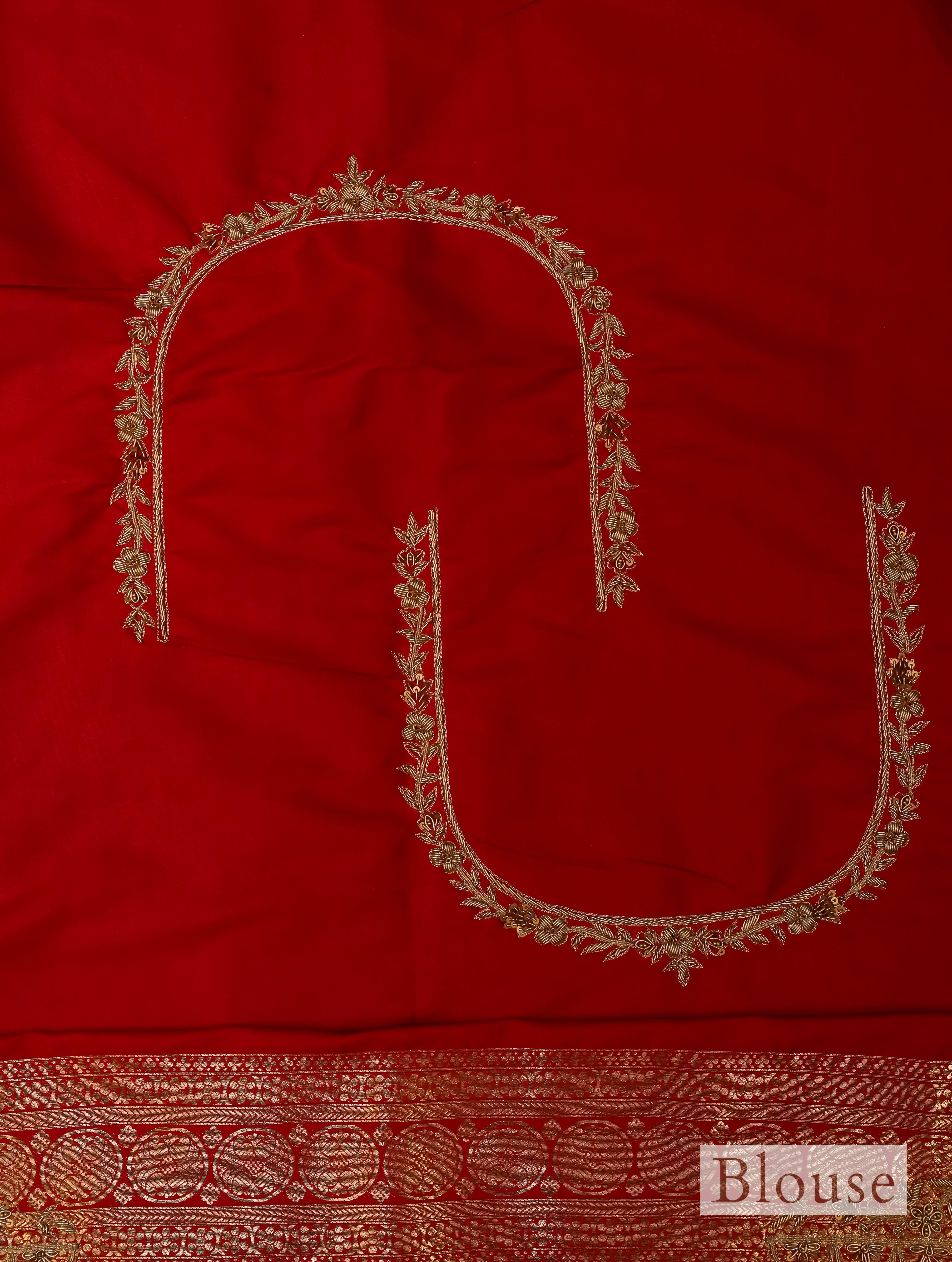 Designer Golden Katan Silk Saree - Sumangal Ekam
