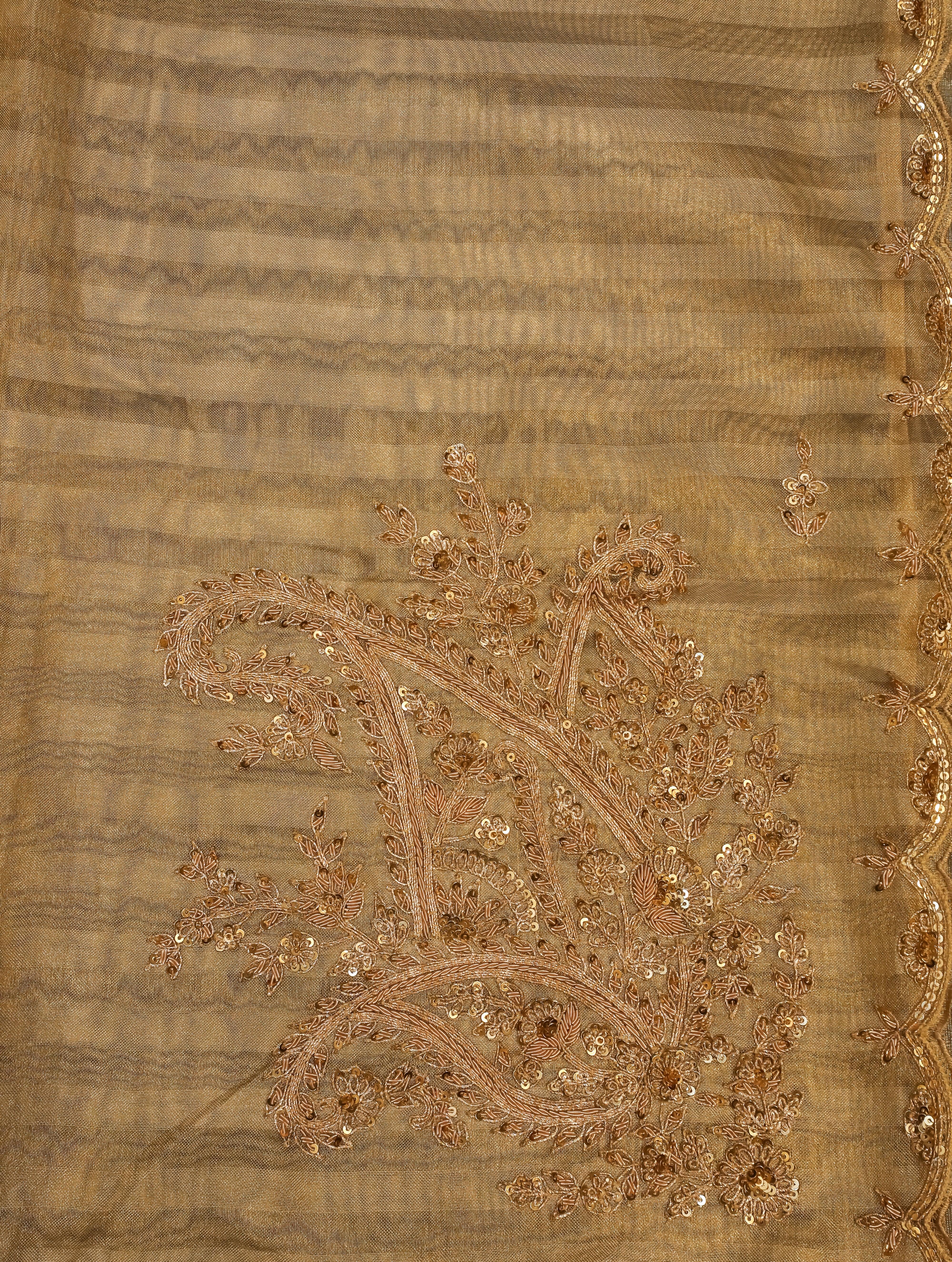 Designer Golden Tissue Silk Saree - Sumangal Ekam