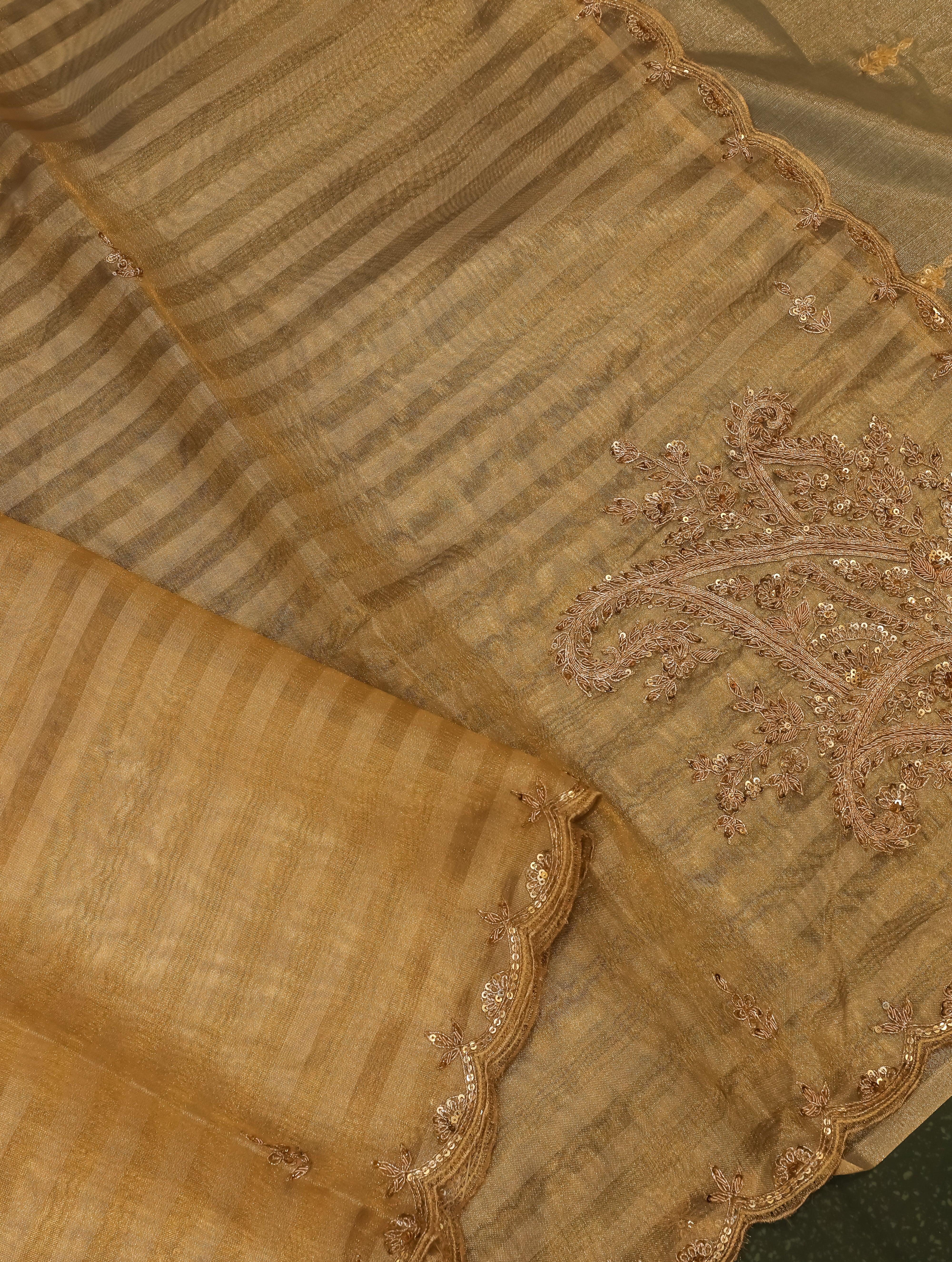 Designer Golden Tissue Silk Saree - Sumangal Ekam