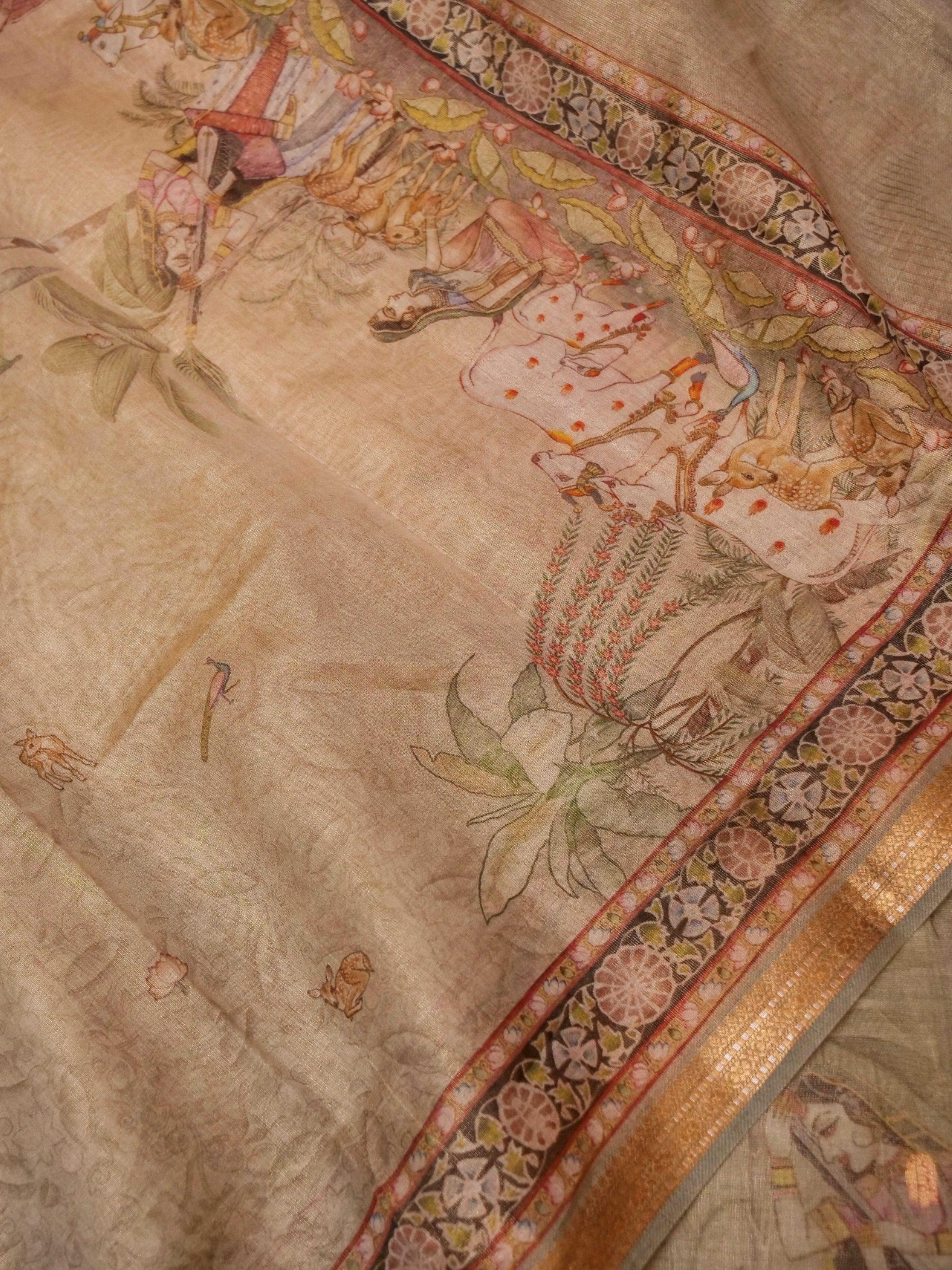 Handwoven Pista Green Banarasi Tissue Silk Suit - Sumangal Ekam