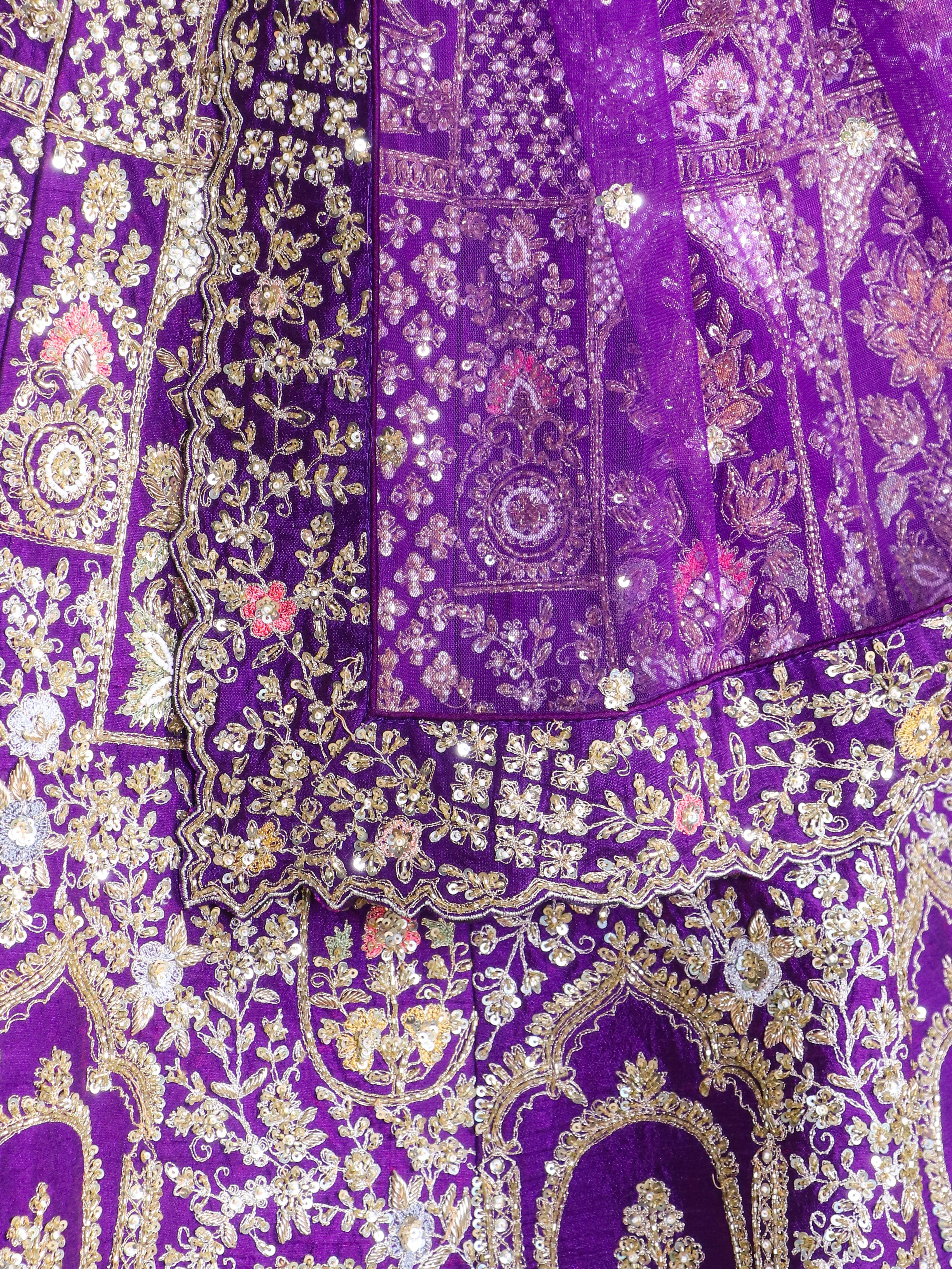 Designer Purple Raw Silk Party Wear Lehenga - Sumangal Ekam