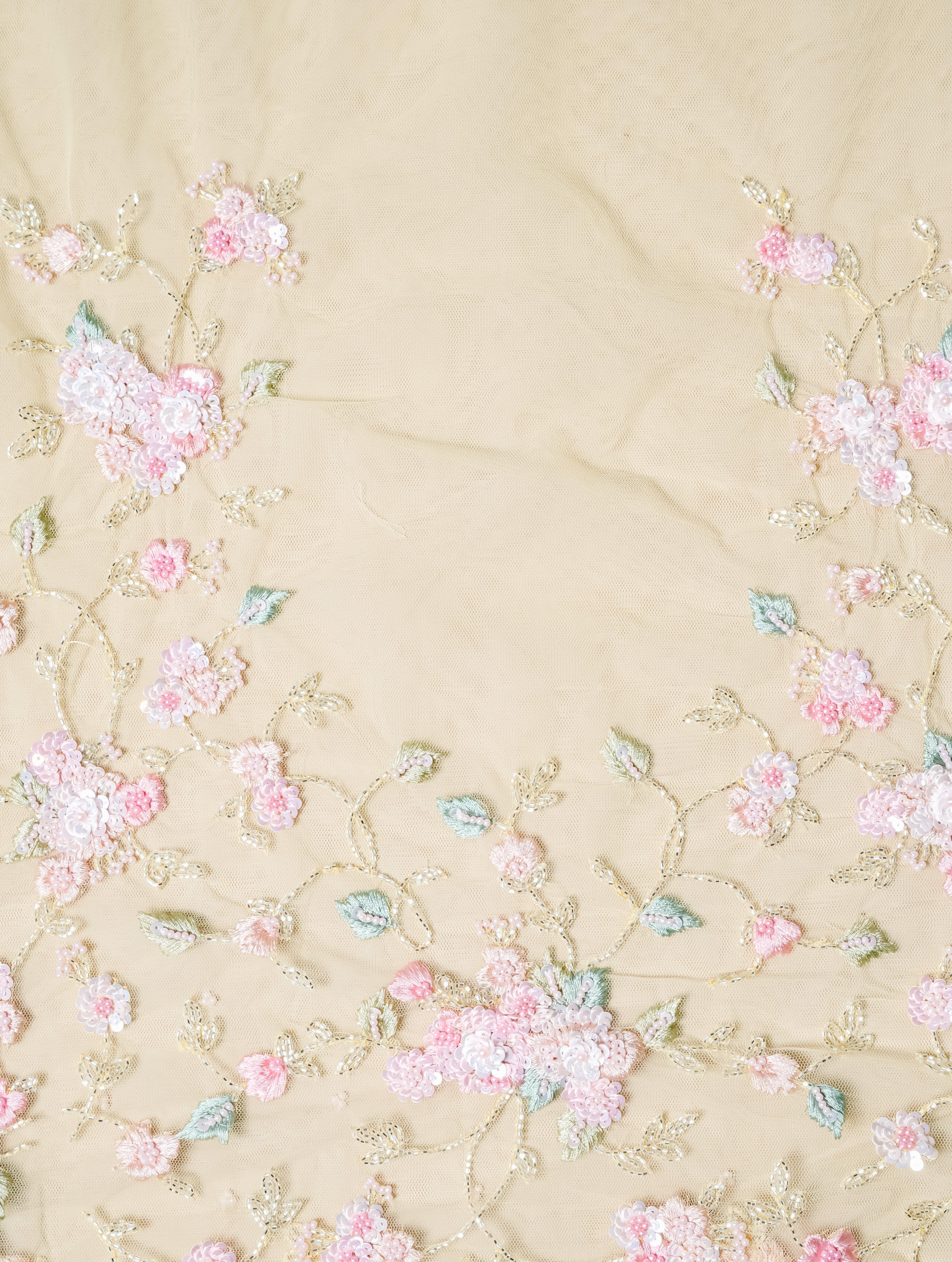 Designer Pastel Yellow Organza Saree - Sumangal Ekam