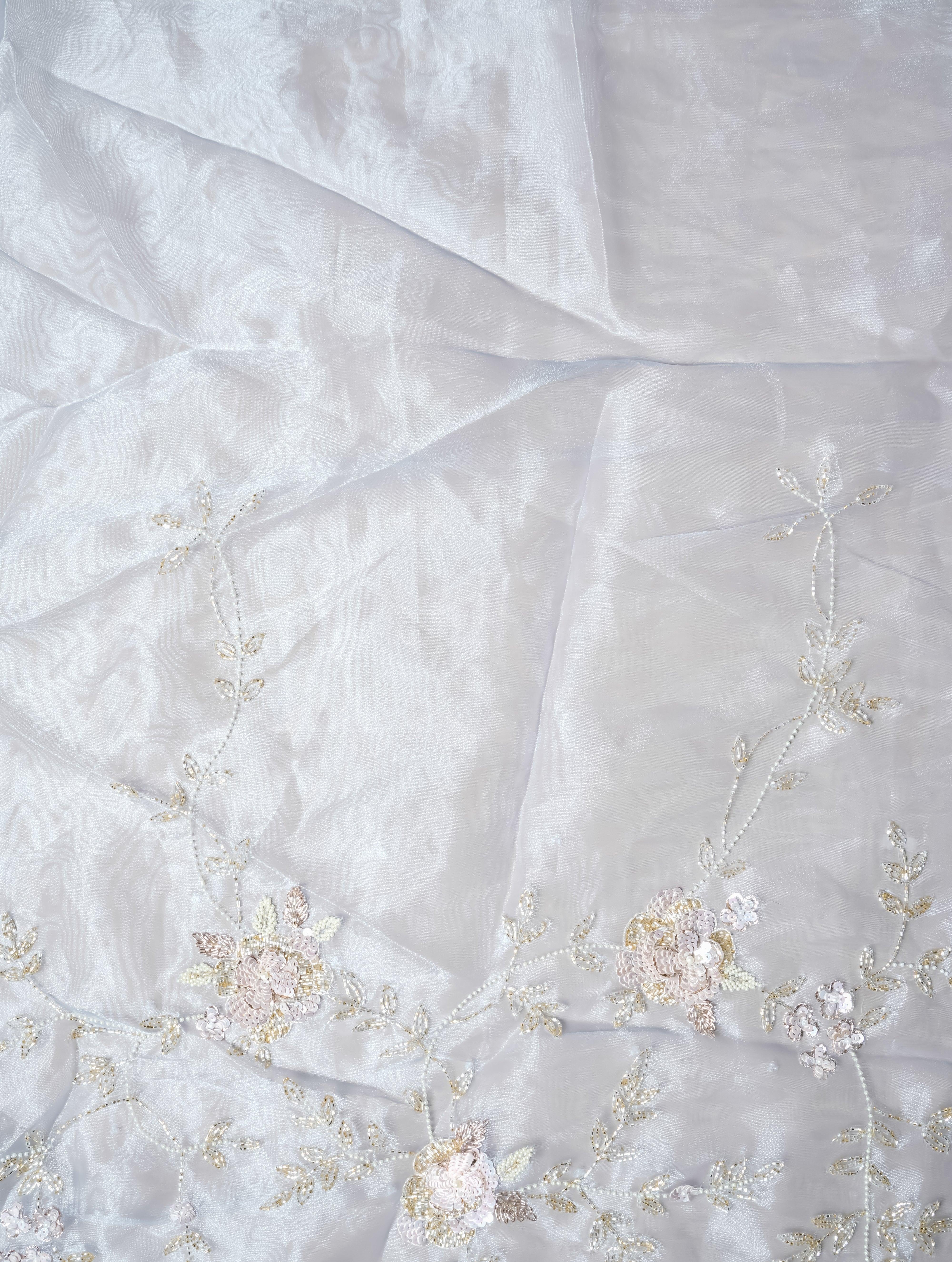 Designer Pastel Blue Organza Tissue Silk Saree - Sumangal Ekam