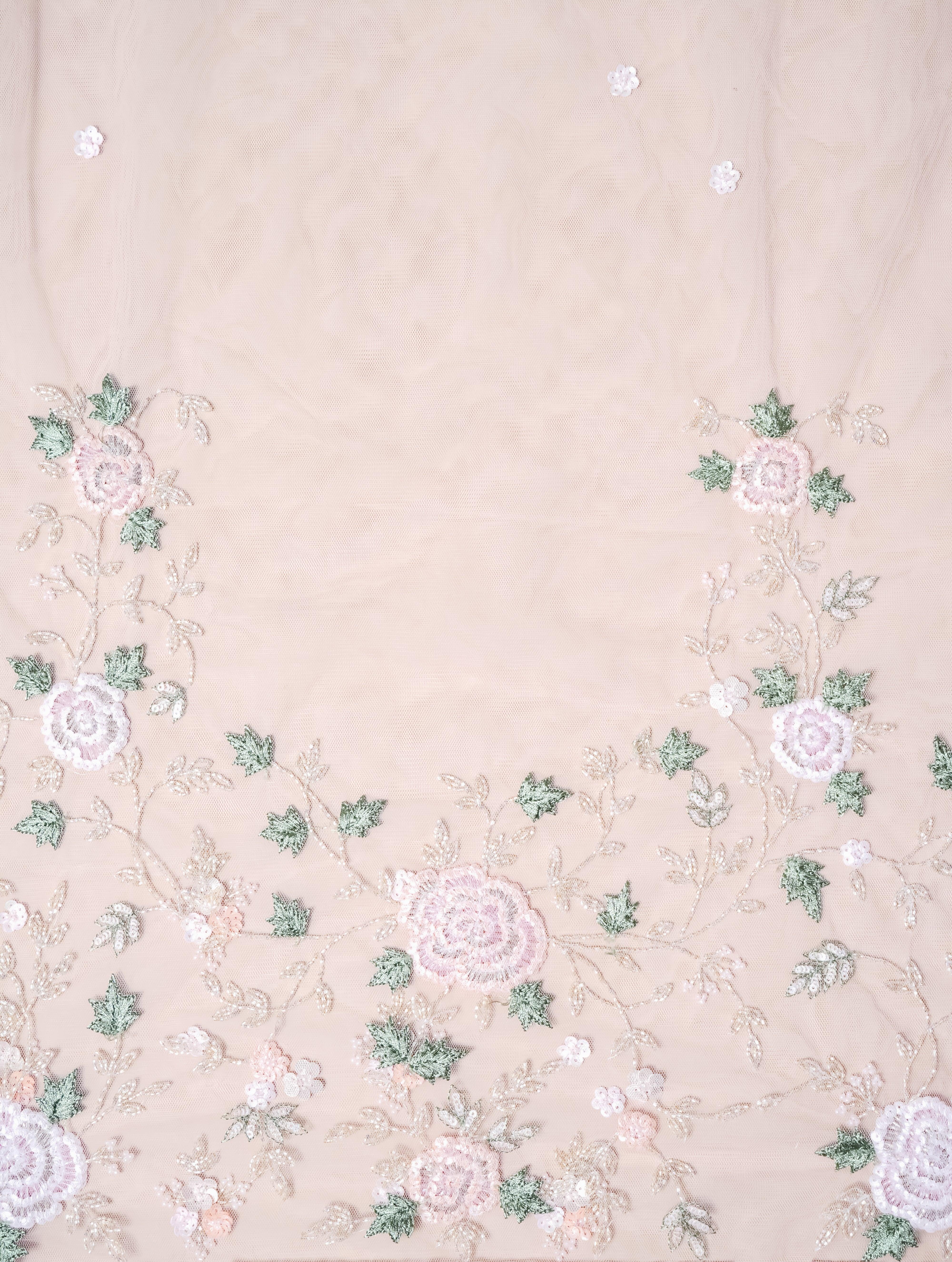 Designer Baby Pink Organza Tissue Silk Saree - Sumangal Ekam