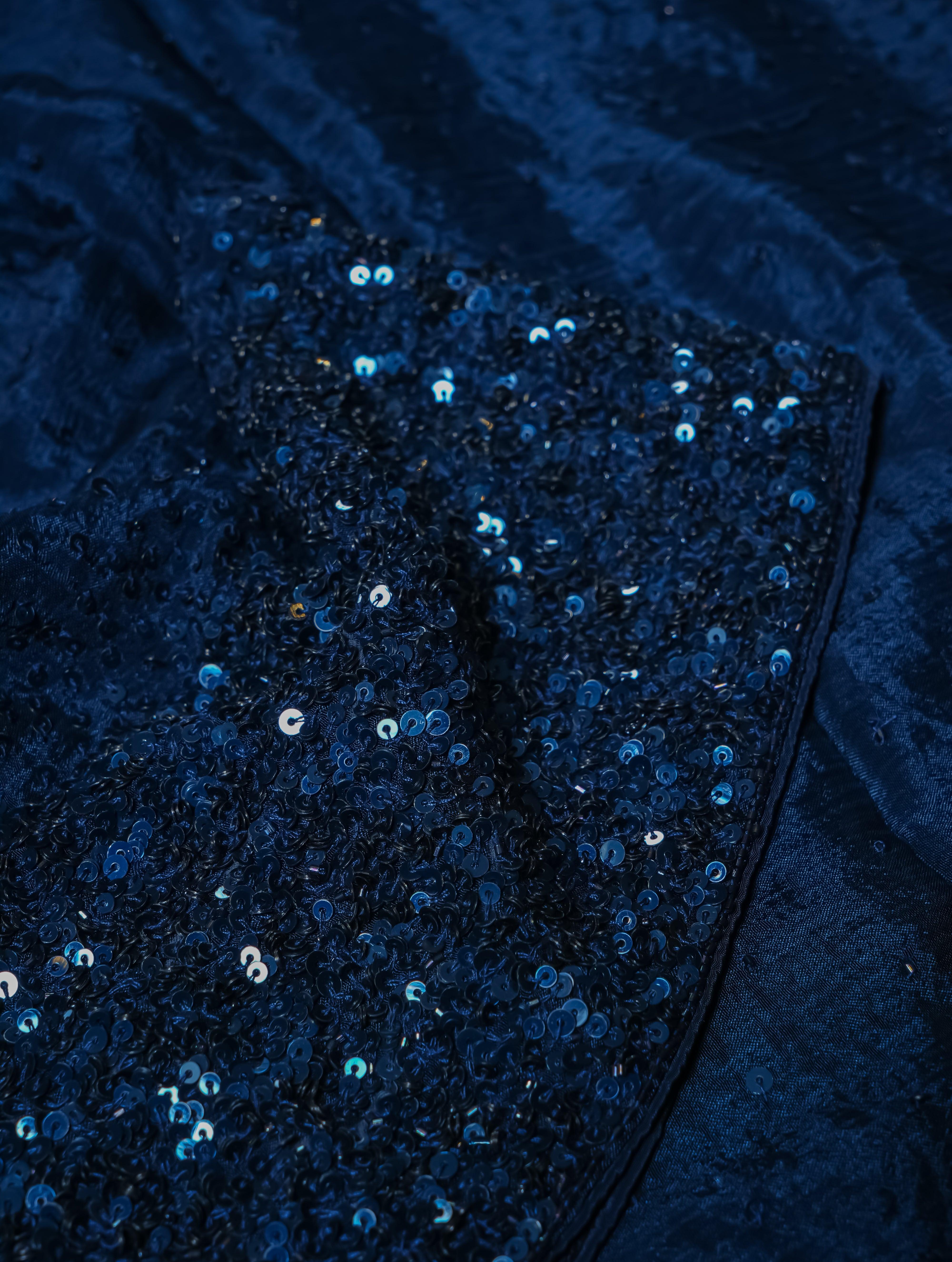 Designer Dark Blue Crepe Silk Saree - Sumangal Ekam