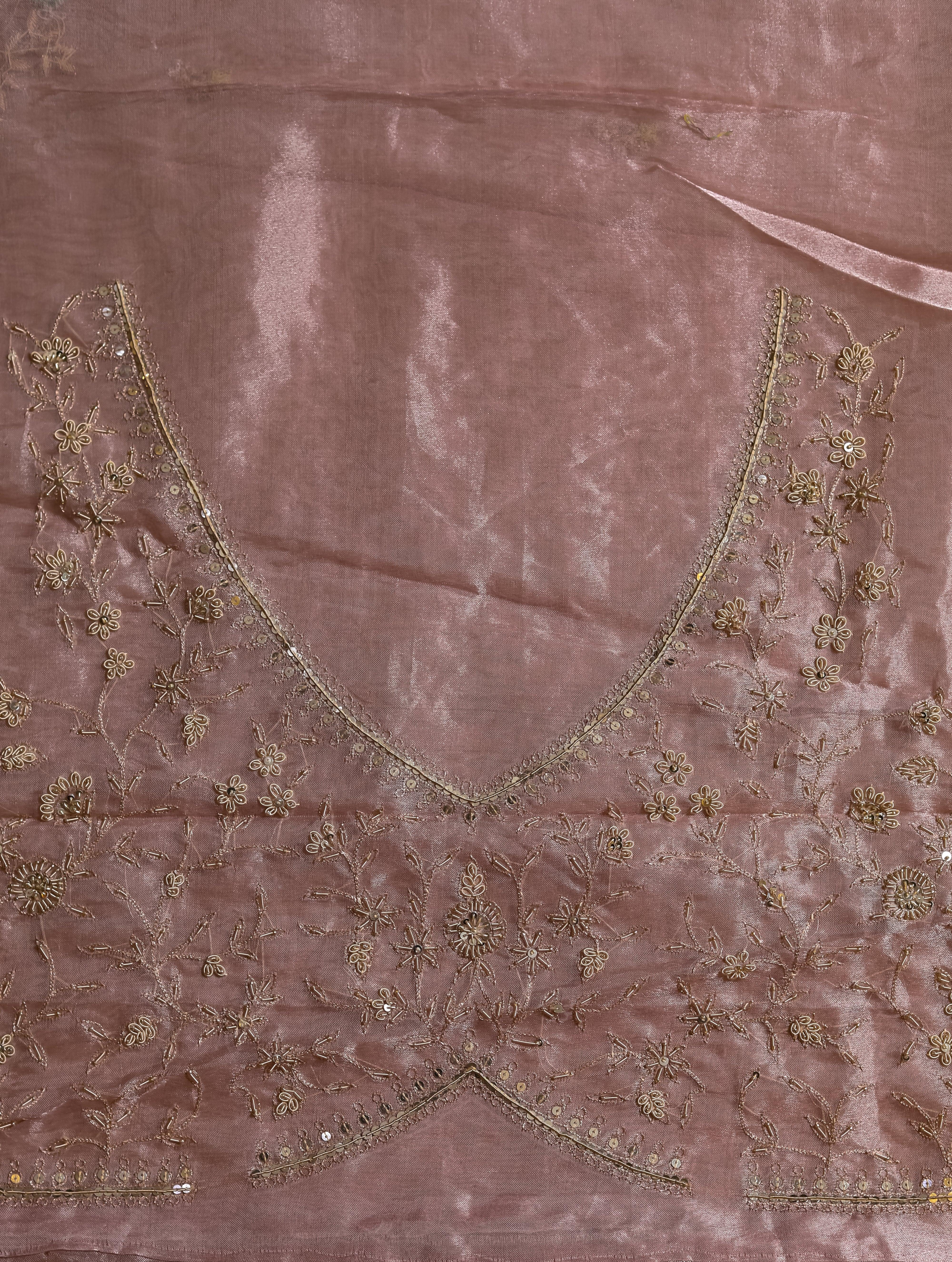 Designer Lavender Tissue Silk Saree - Sumangal Ekam