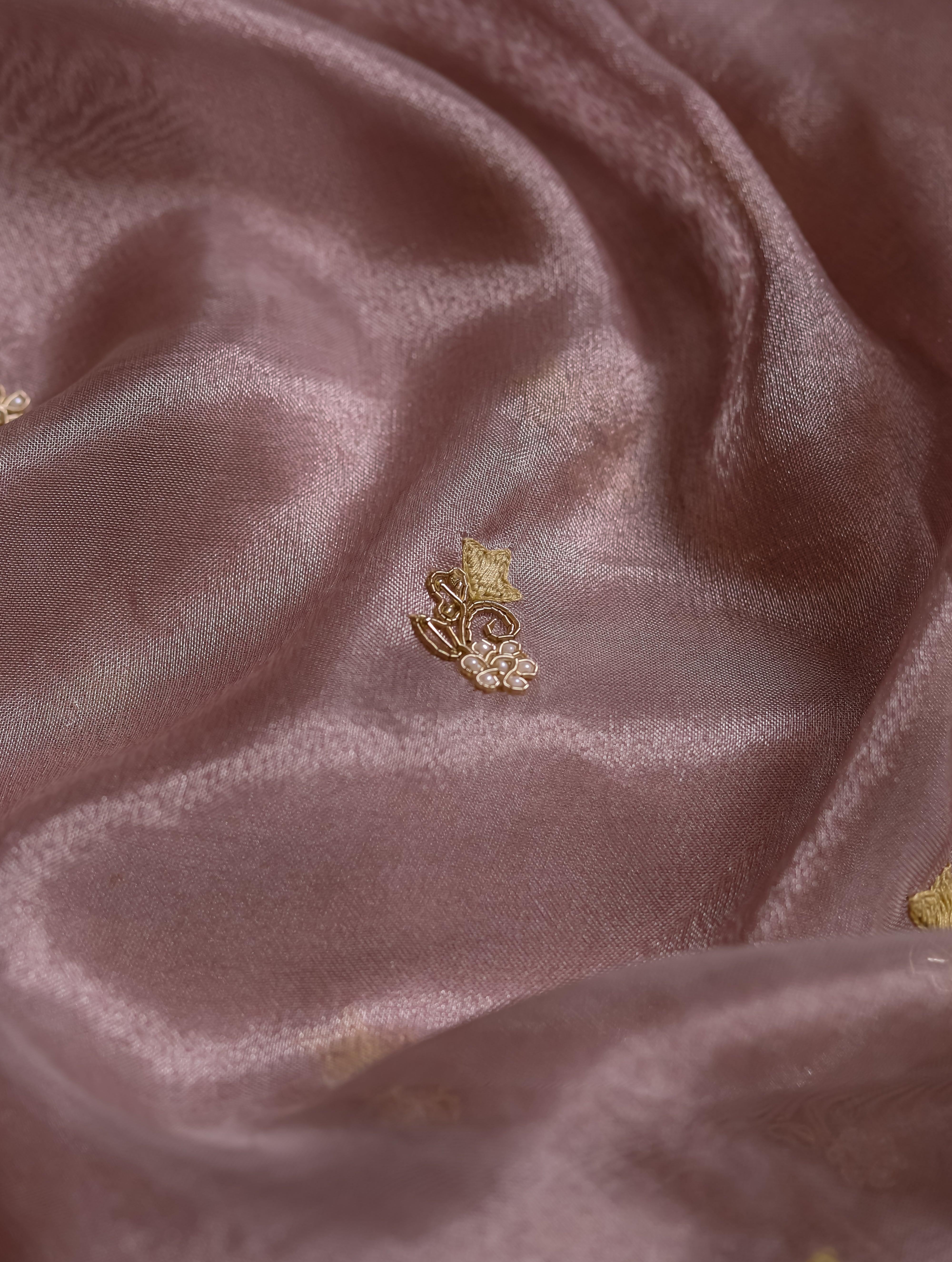 Designer Lavender Tissue Silk Saree - Sumangal Ekam