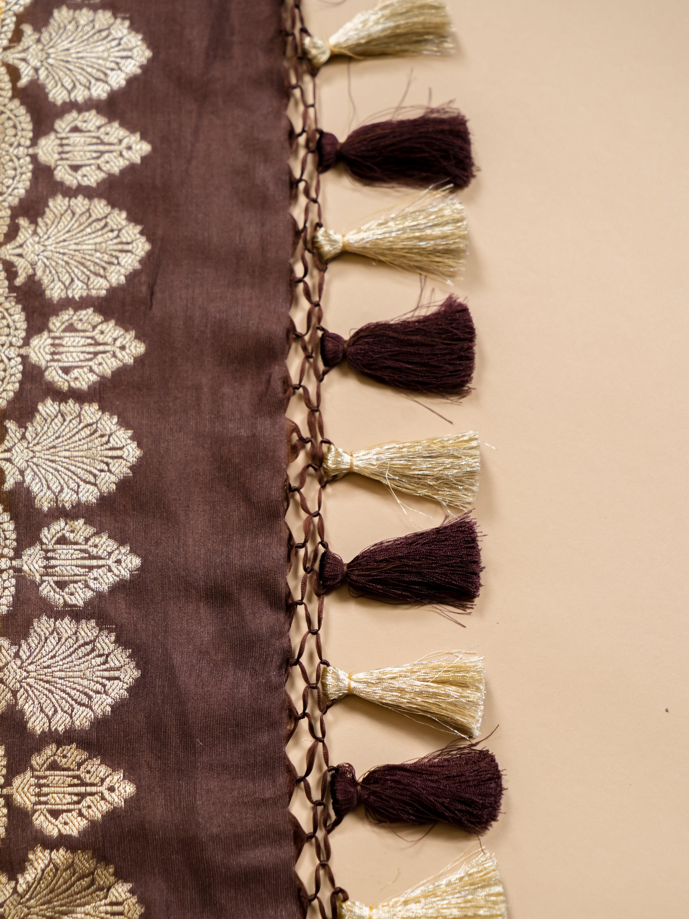 Handwoven Yellow Banarasi Moonga Soft Silk Saree - Sumangal Ekam