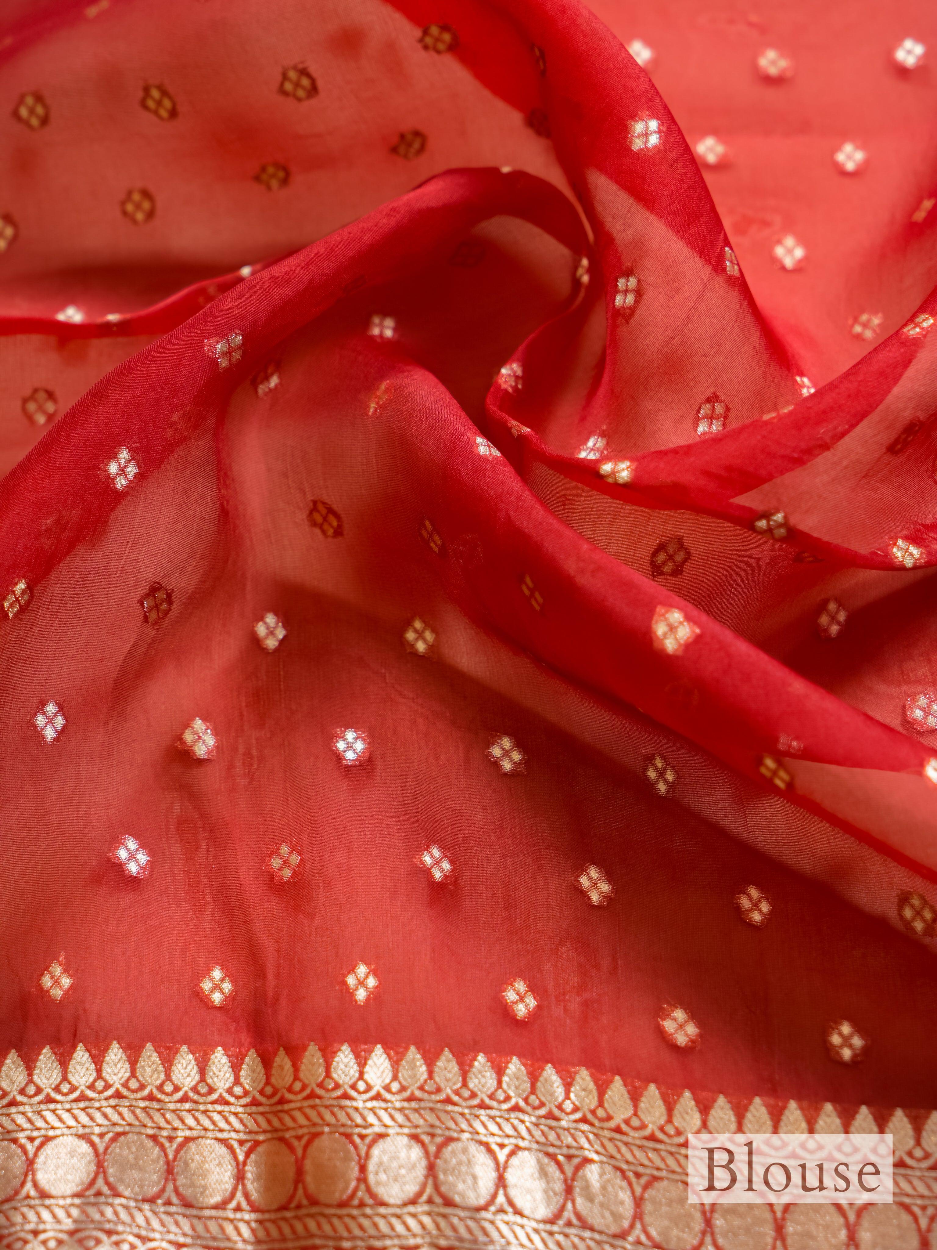 Handwoven Grey Banarasi Kora Silk Saree - Sumangal Ekam