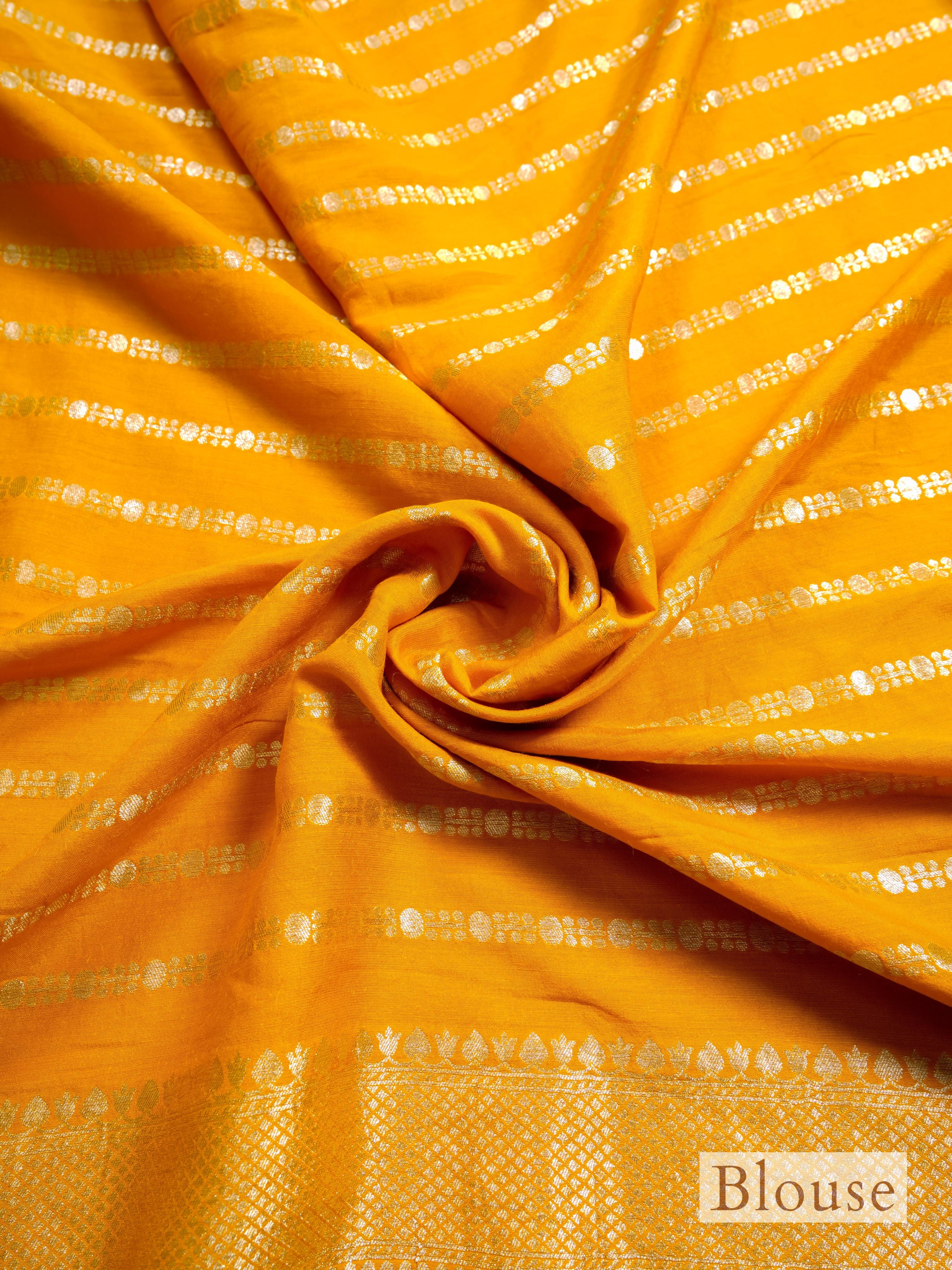Handwoven Brown Banarasi Moonga Tissue Silk Saree - Sumangal Ekam