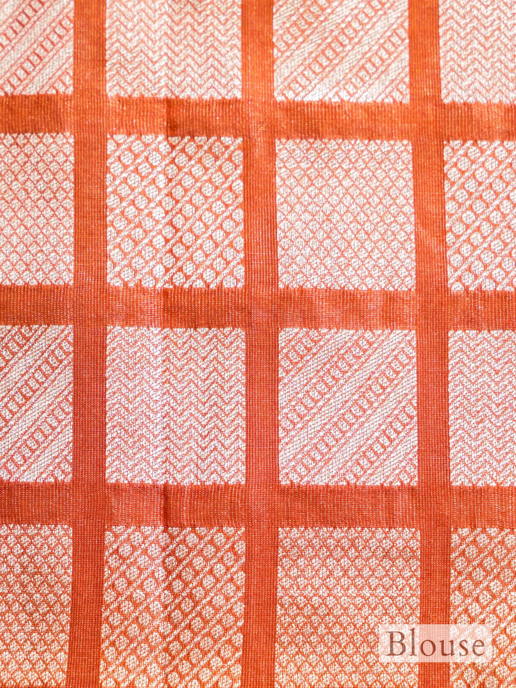 Handwoven Grey Banarasi Tissue Linen Silk  Saree - Sumangal Ekam