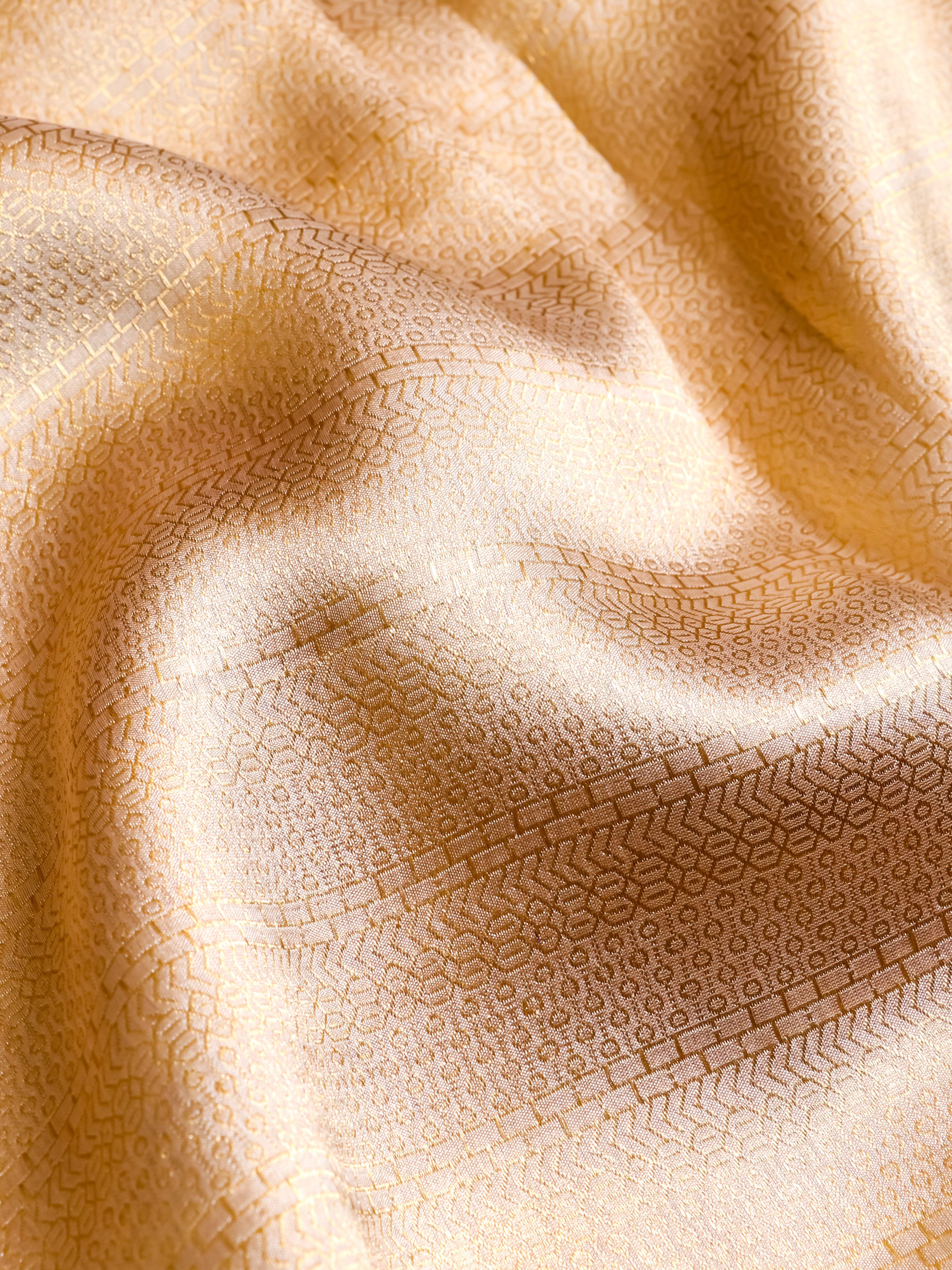 Handwoven Golden Banarasi Katan Silk Saree - Sumangal Ekam