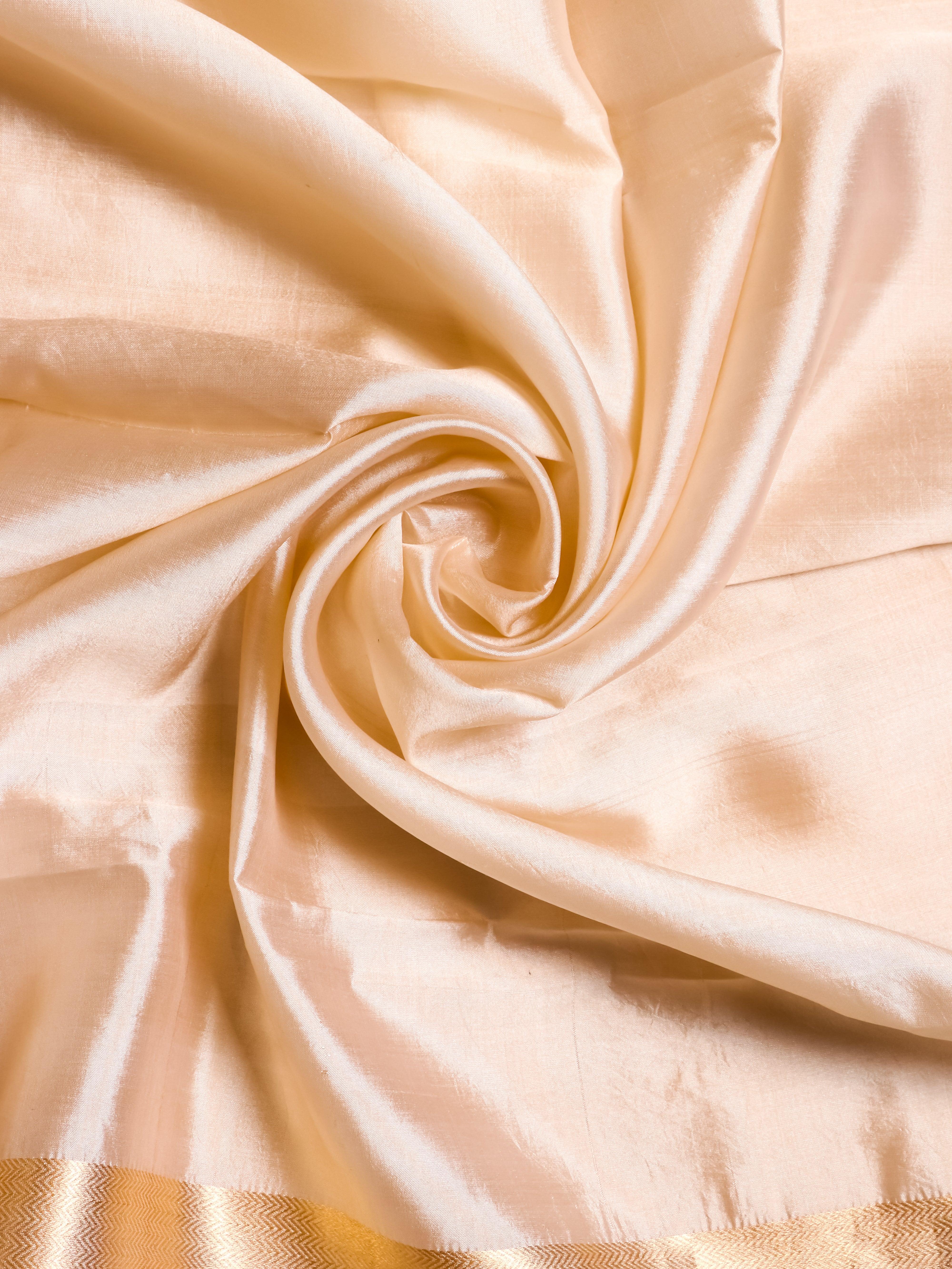 Handwoven Golden Banarasi Katan Silk Saree - Sumangal Ekam