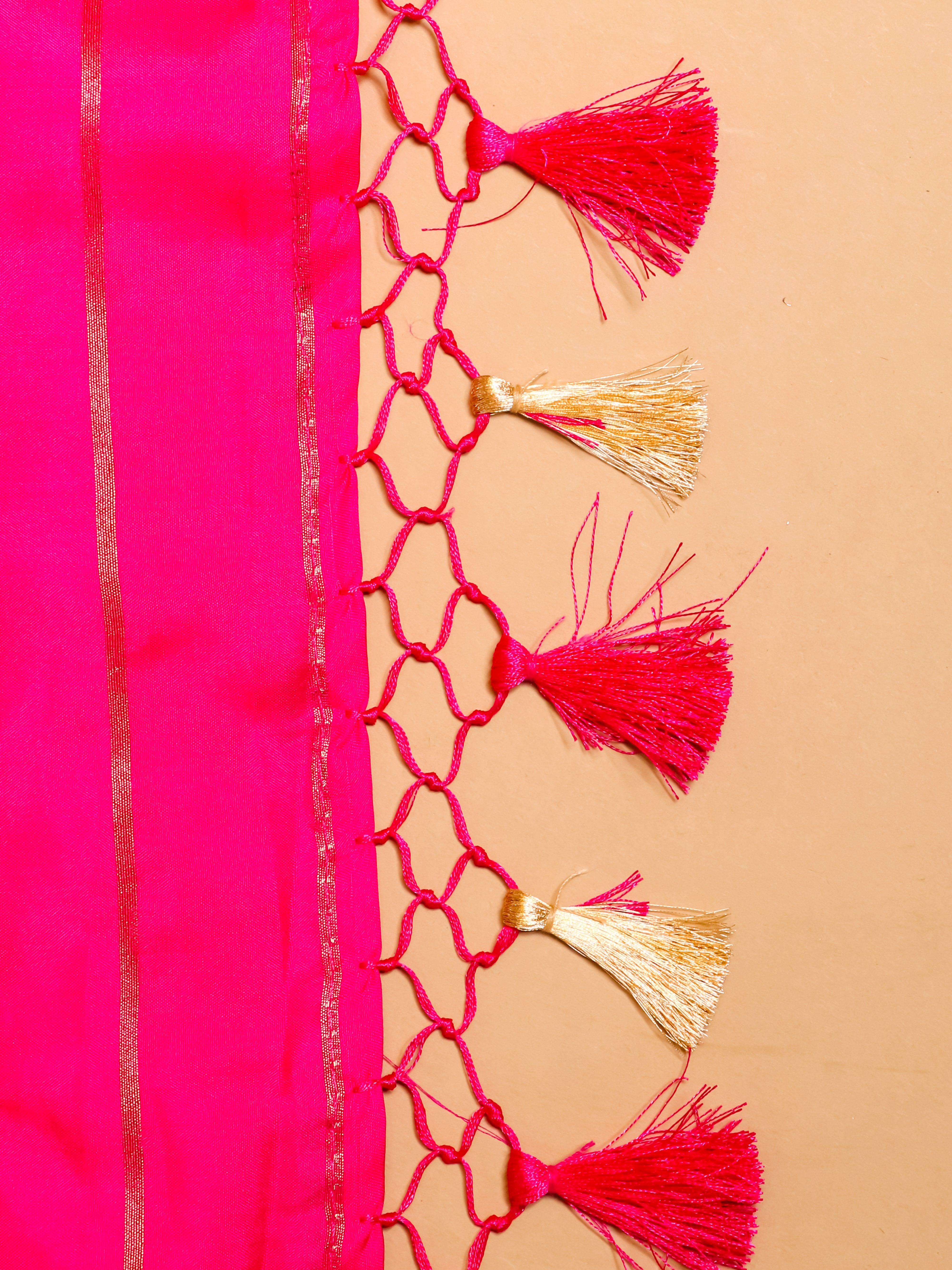 Handwoven Pink Banarasi Katan Silk Saree - Sumangal Ekam