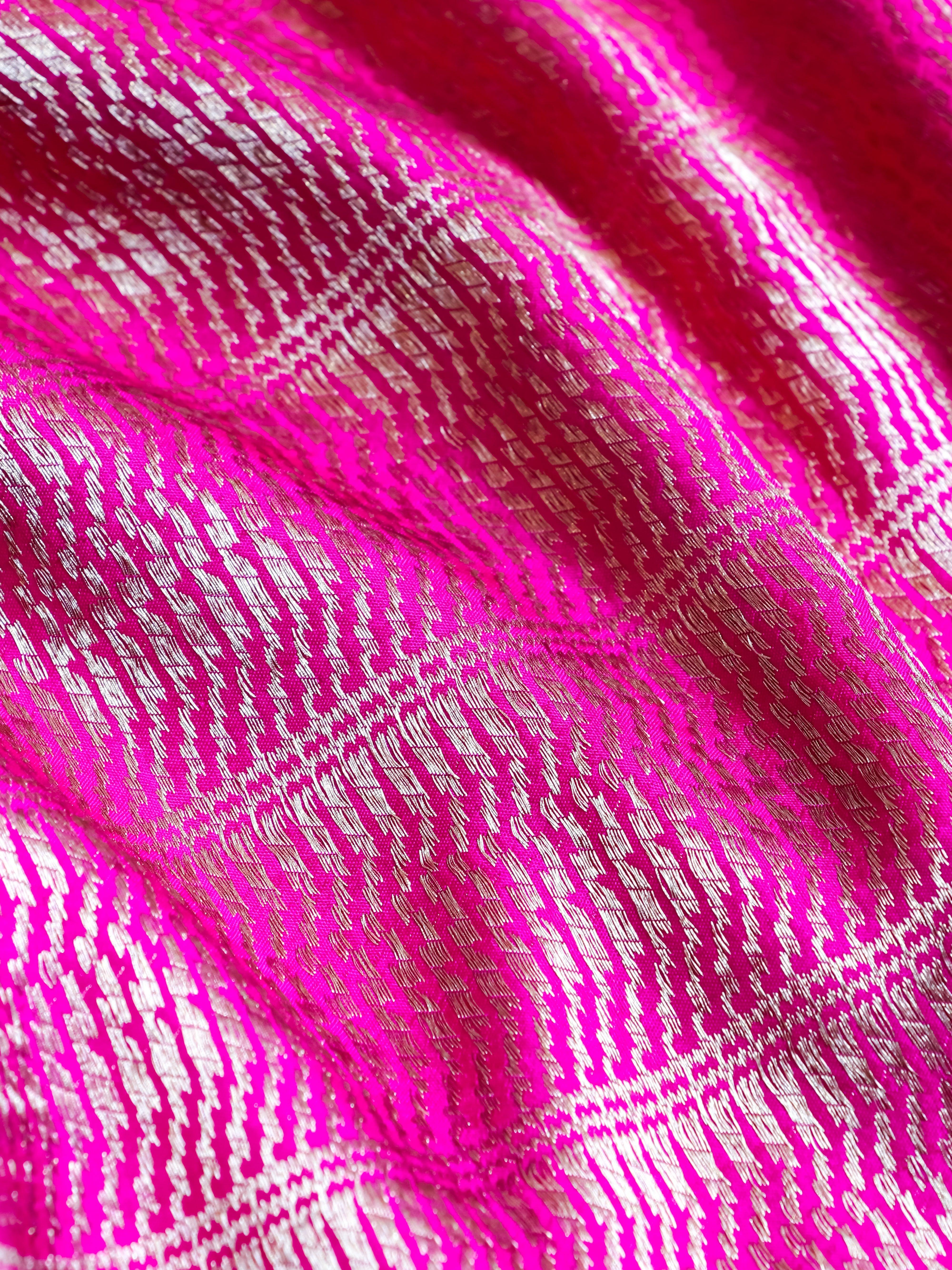 Handwoven Pink Banarasi Katan Silk Saree - Sumangal Ekam