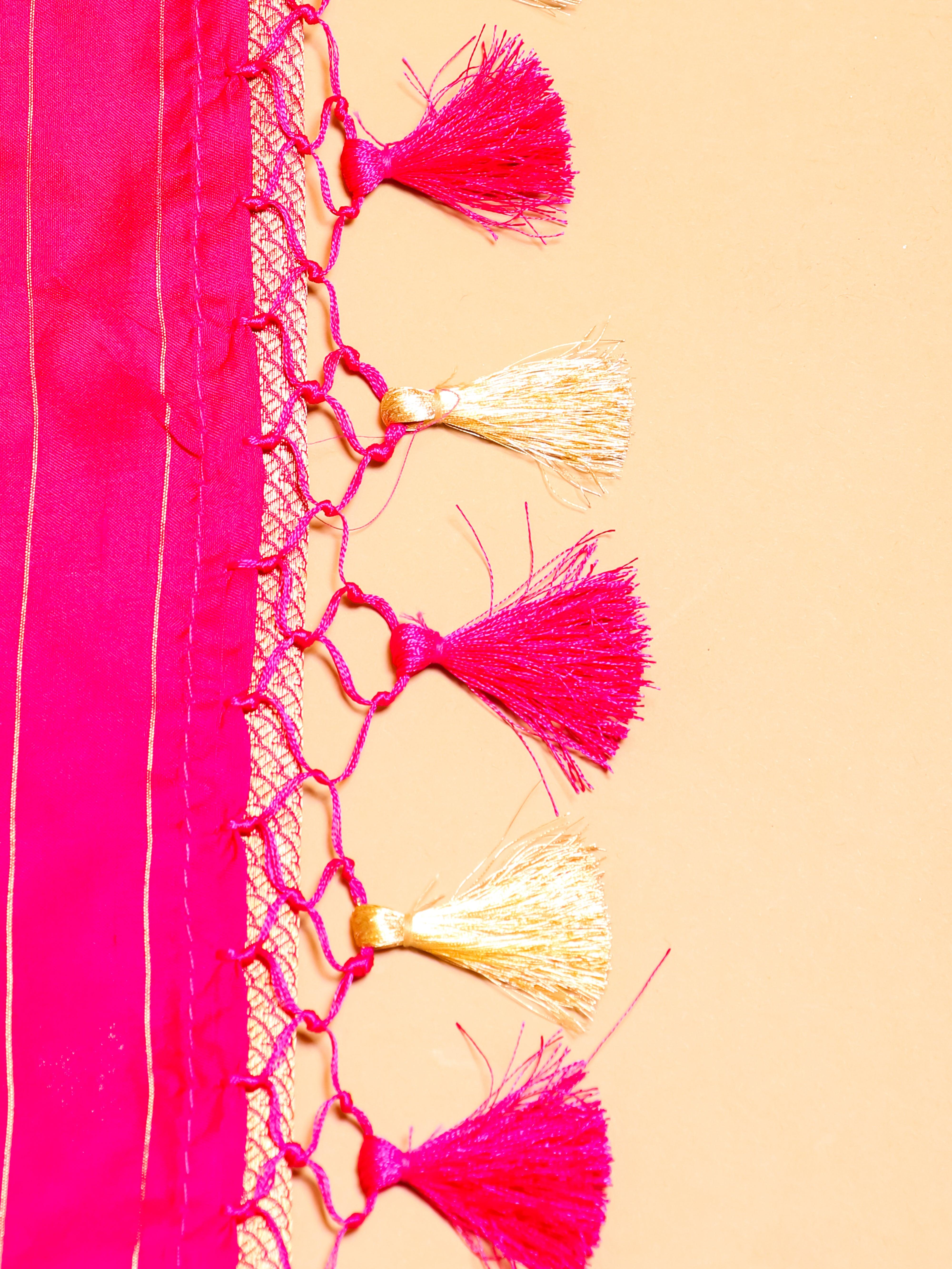 Handwoven Pink Banarasi Katan Silk Saree - Sumangal Ekam