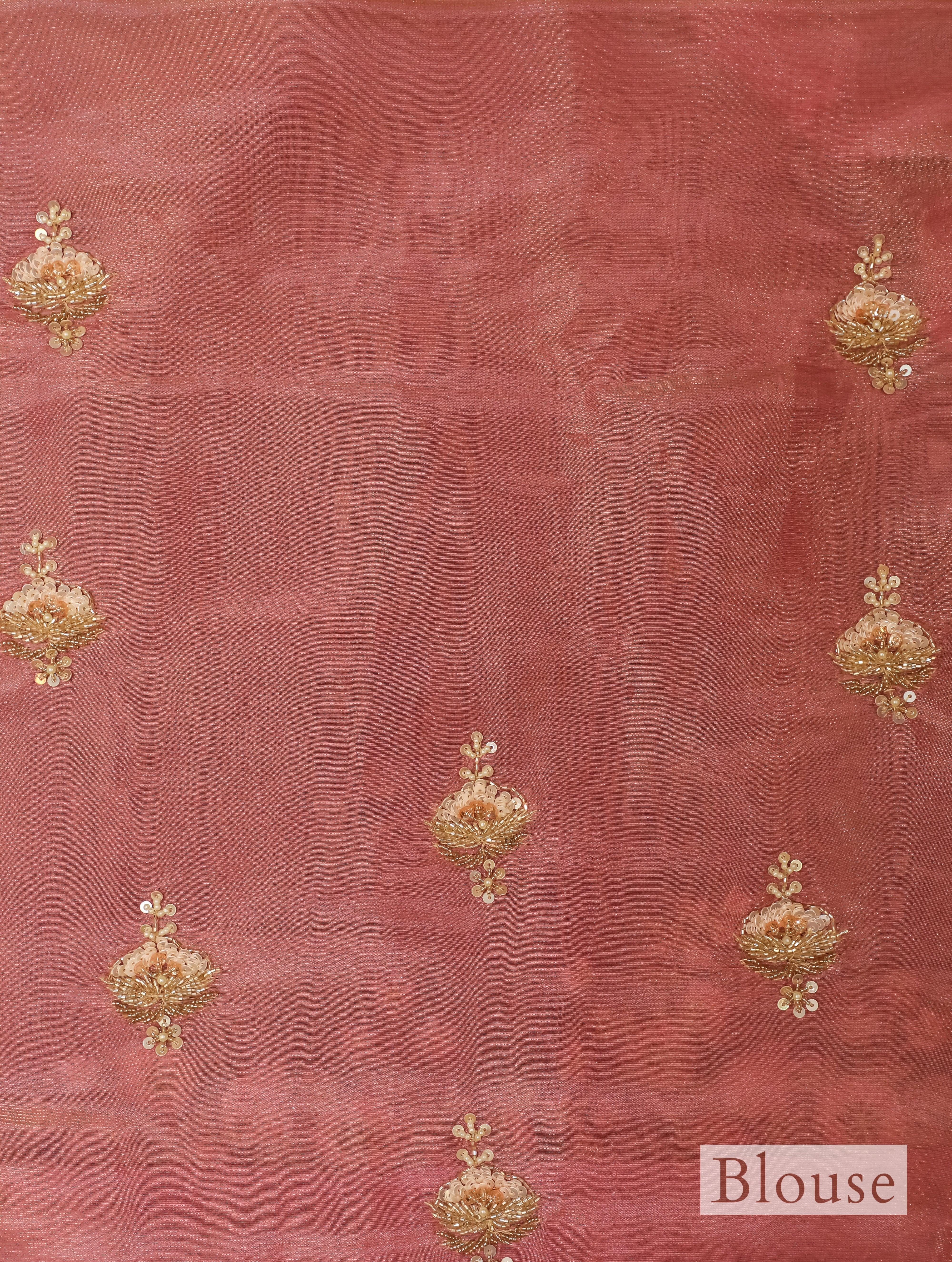 Designer Rust Tissue Silk Saree - Sumangal Ekam