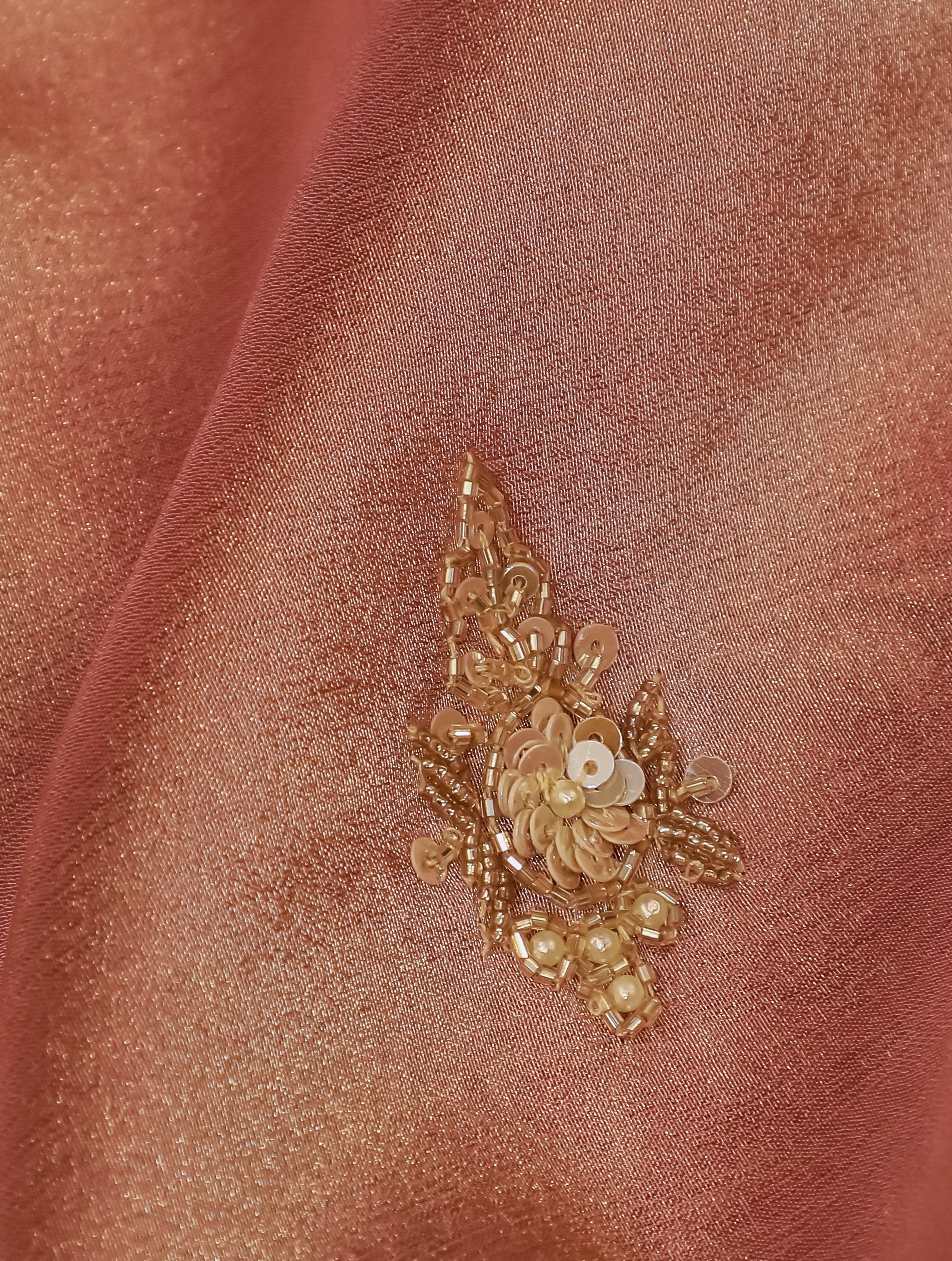 Designer Peach Tissue Silk Saree - Sumangal Ekam