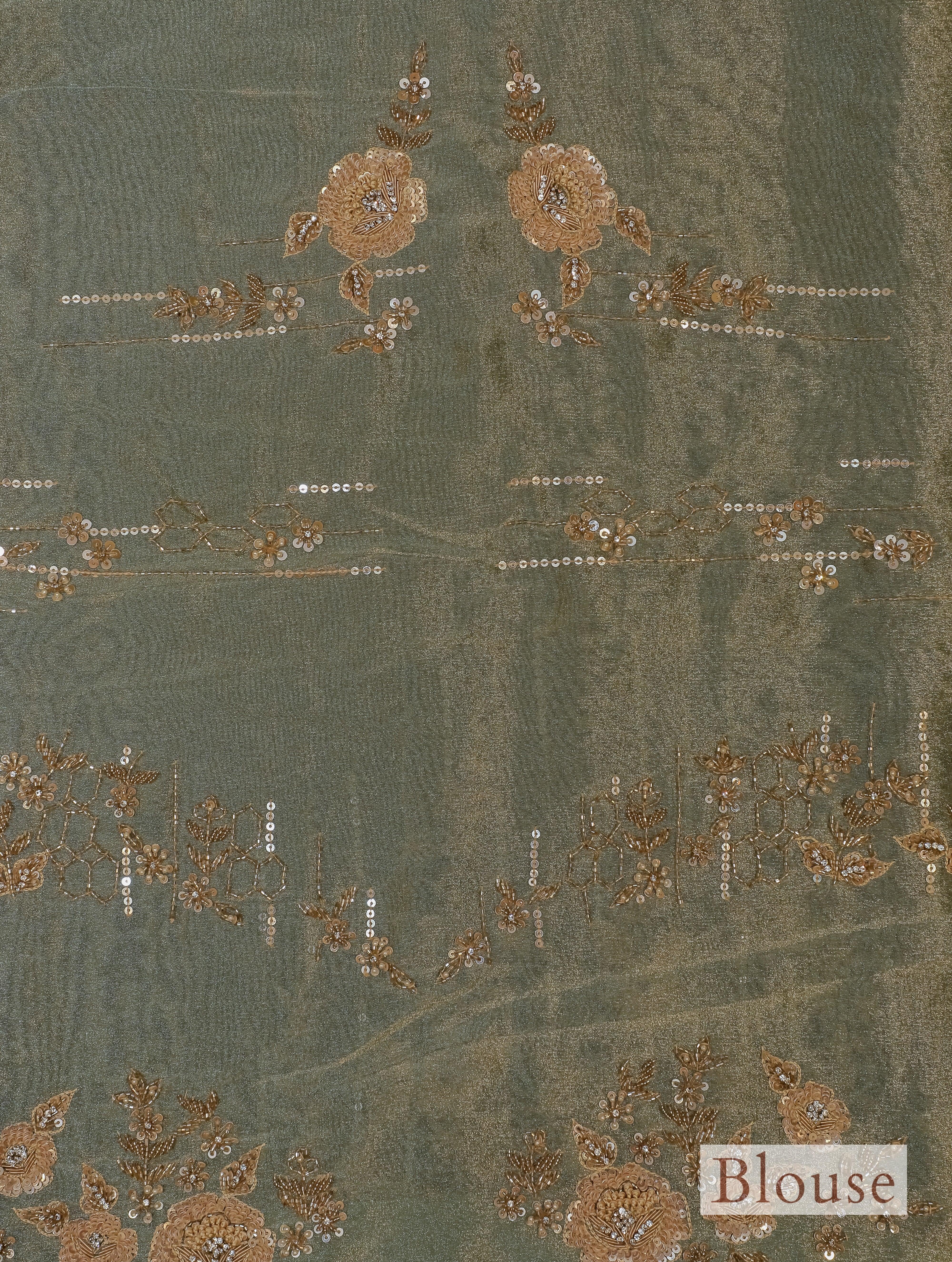 Designer Pista Green Tissue Silk Saree - Sumangal Ekam