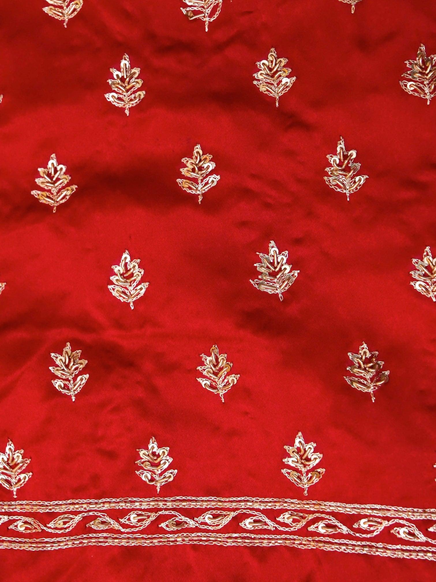 Designer Red Katan Silk Saree - Sumangal Ekam