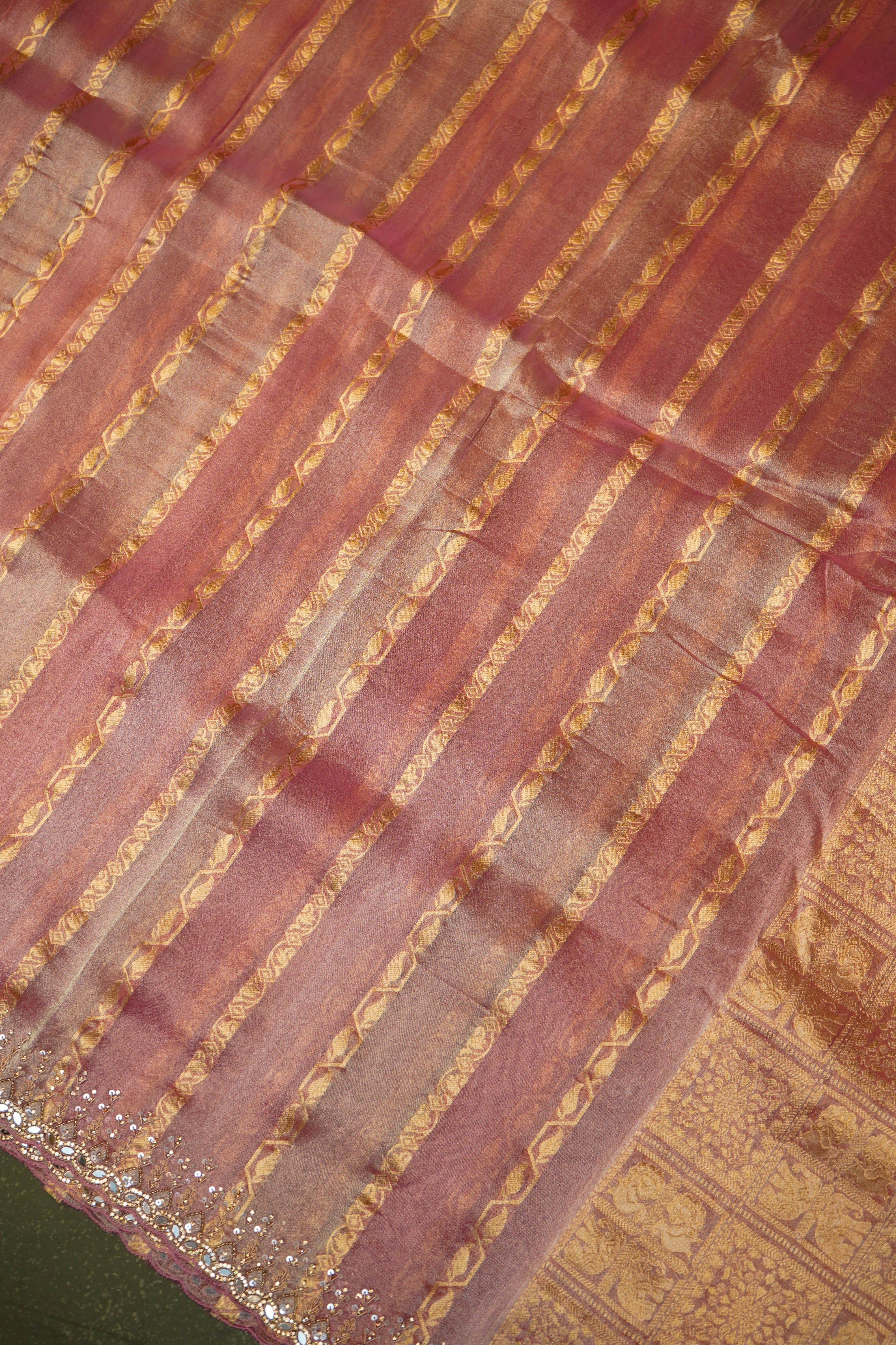 Designer Rangkat Tissue Silk Saree