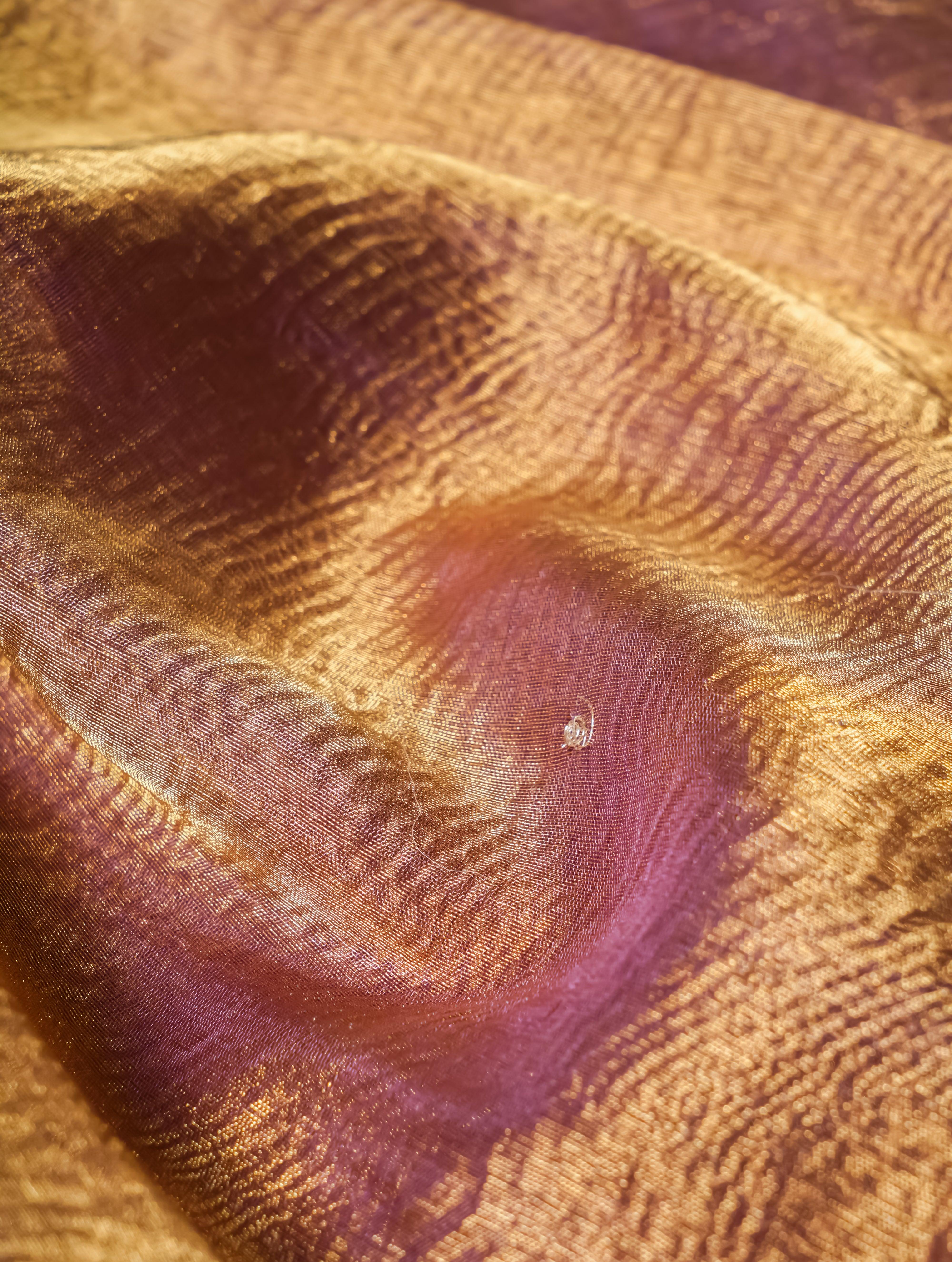 Designer Copper Brown Crush Tissue Silk Saree - Sumangal Ekam
