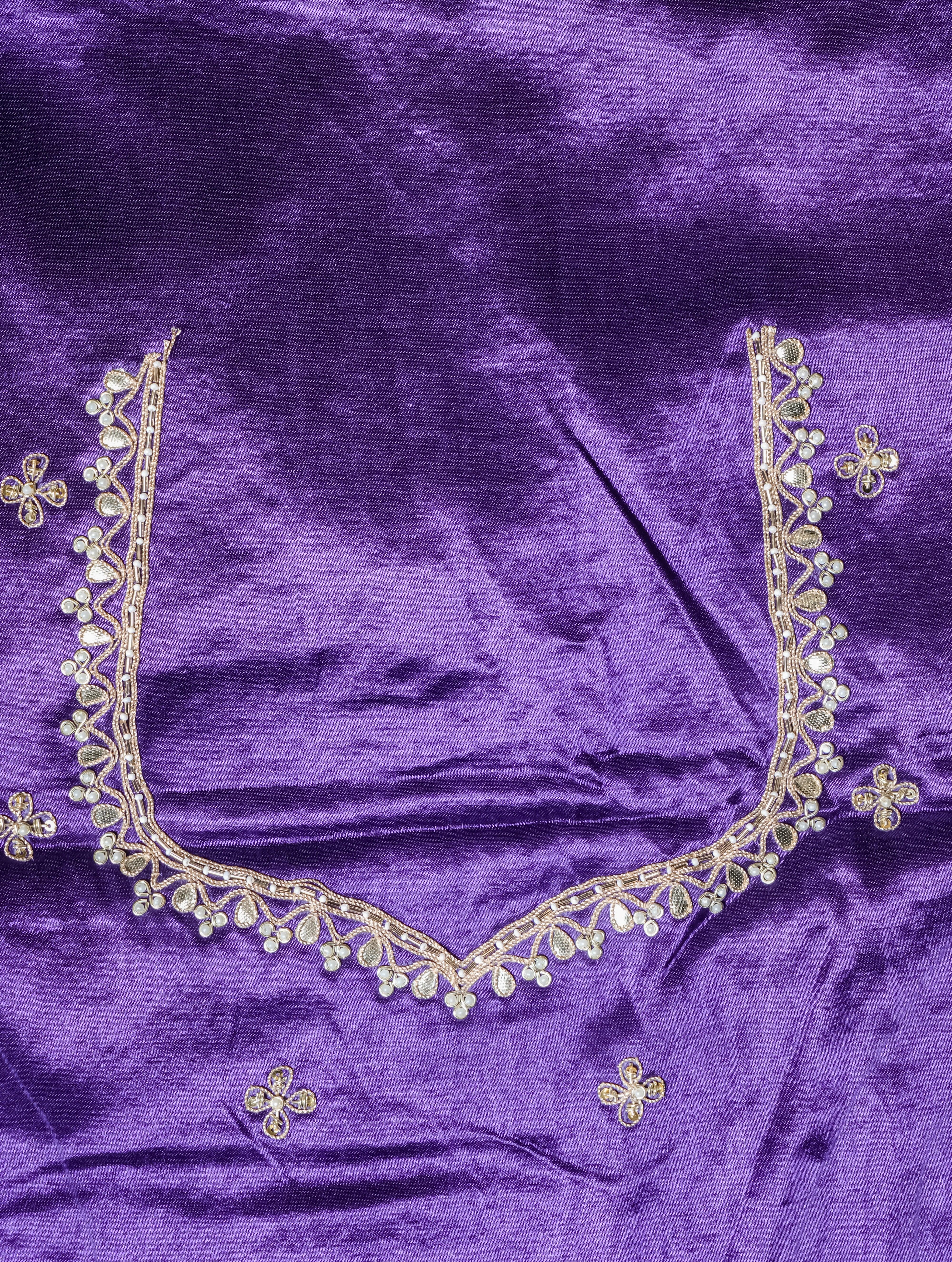 Designer Lavender Crush Tissue Silk Saree - Sumangal Ekam