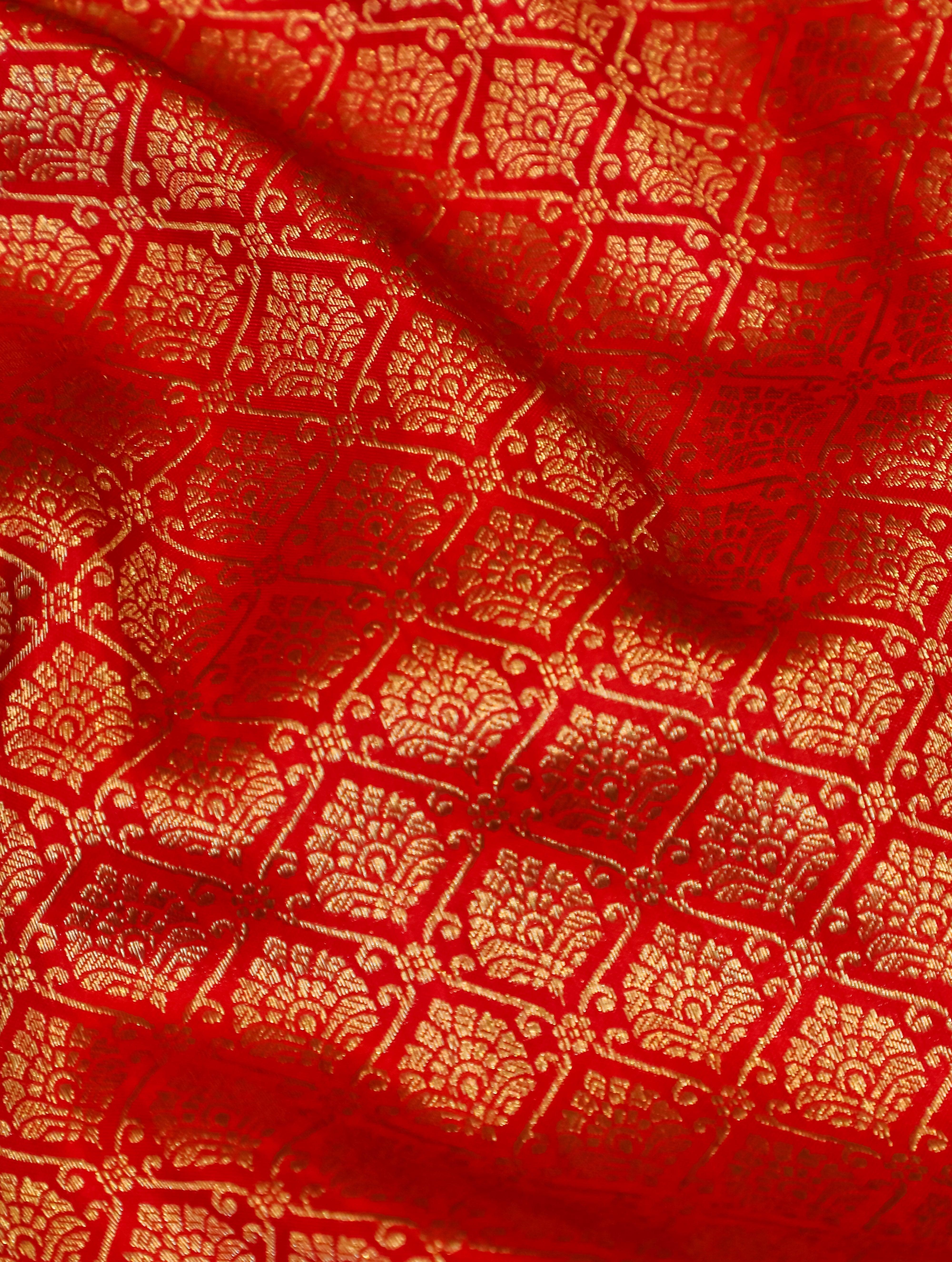 Designer Red Tissue Silk Saree - Sumangal Ekam